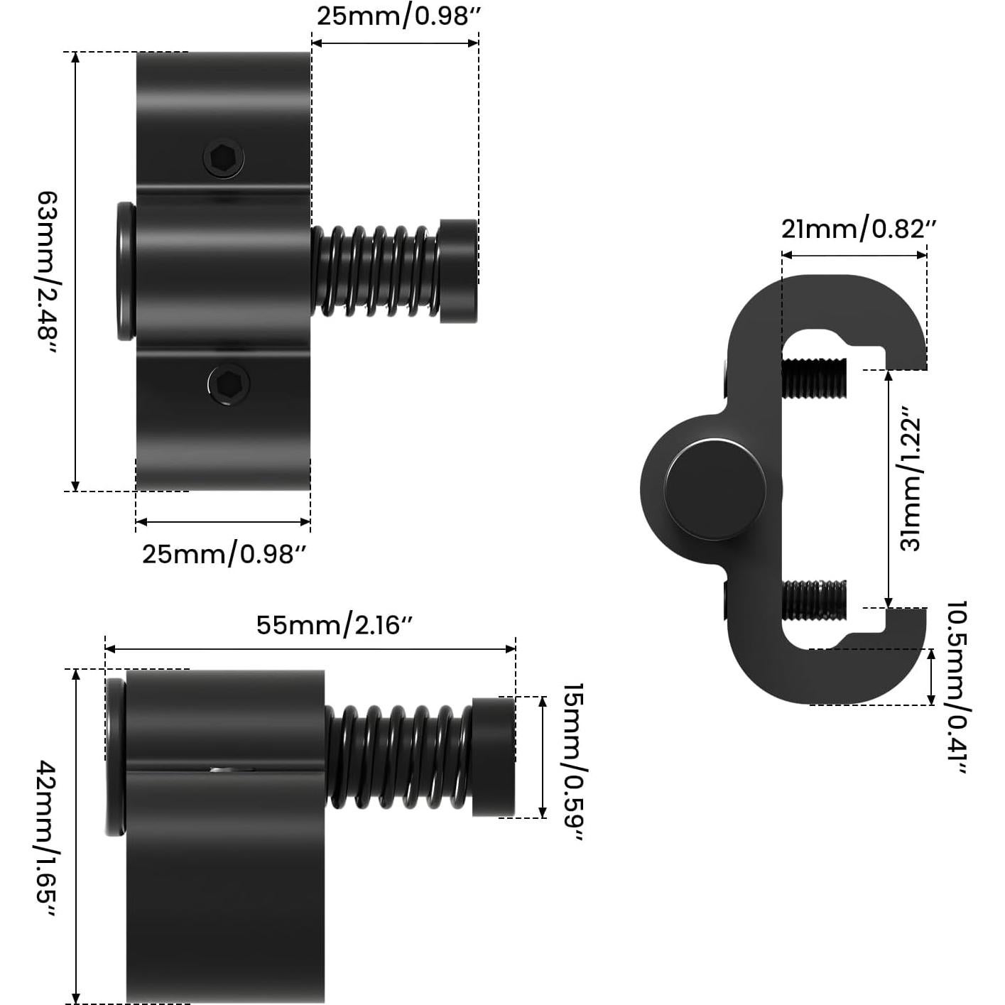 Tope de Puerta de Granero AONAYIOA Ajustable 2 Piezas Aluminio