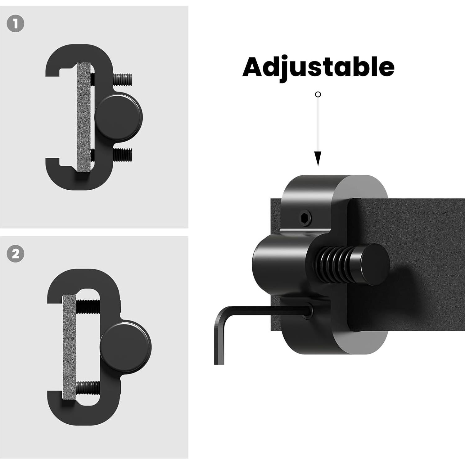 Tope de Puerta de Granero AONAYIOA Ajustable 2 Piezas Aluminio