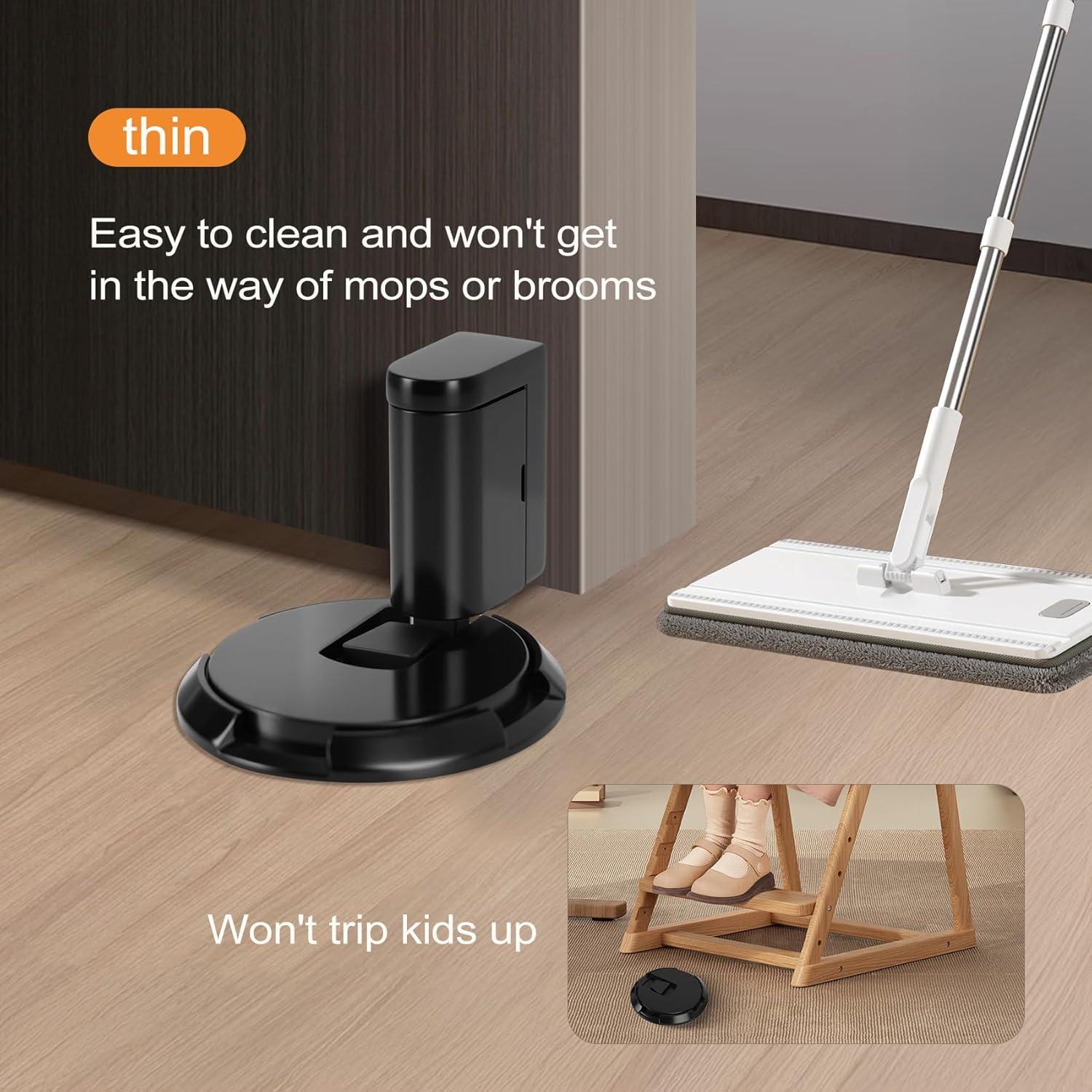 Tope de puerta mecánico Foleto ajustable negro mate 198g