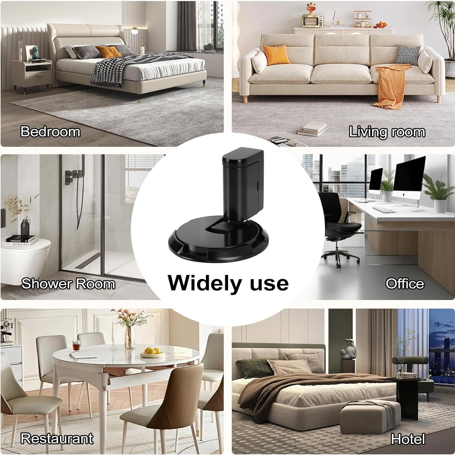 Tope de puerta mecánico Foleto ajustable negro mate 198g