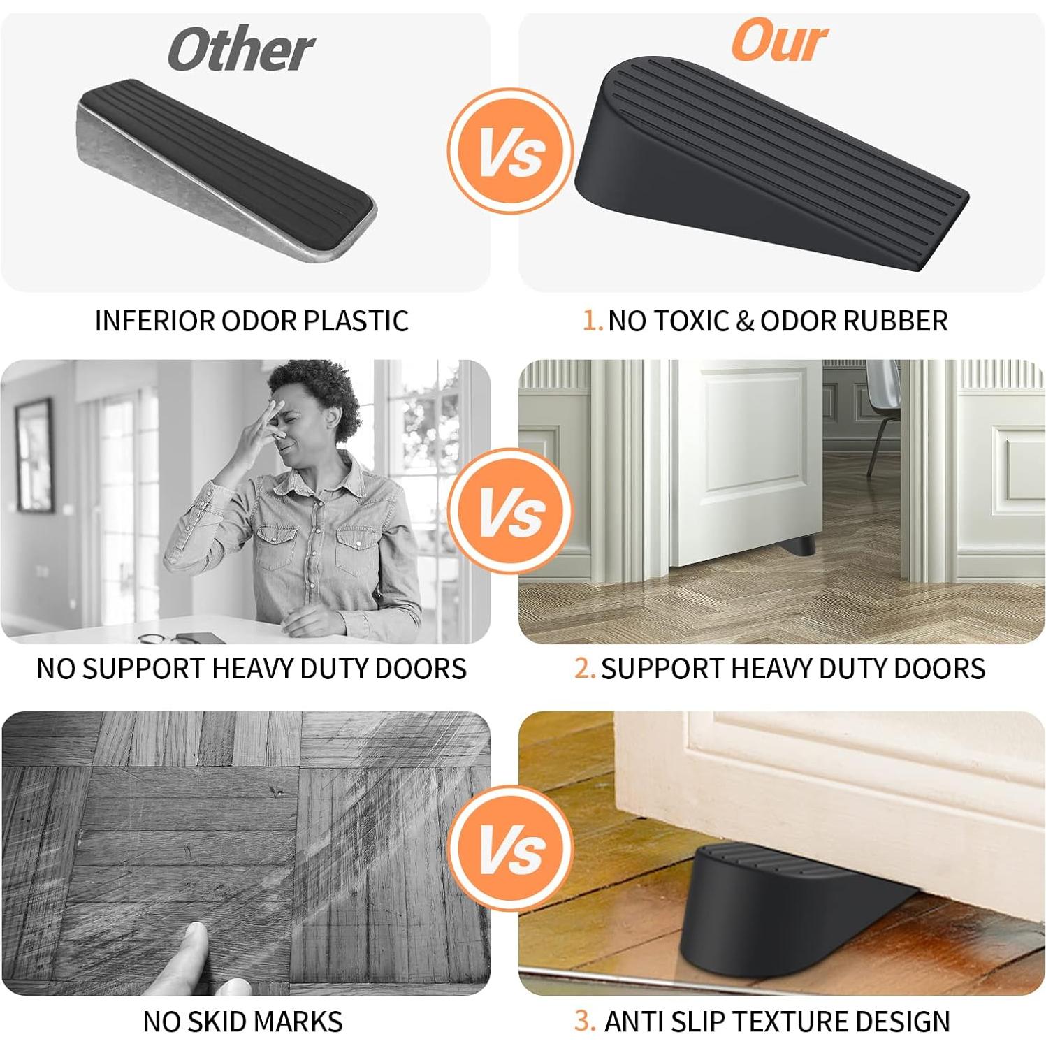 Topes de Puerta Grandes XGXN - Paquete de 2, Goma Antideslizante