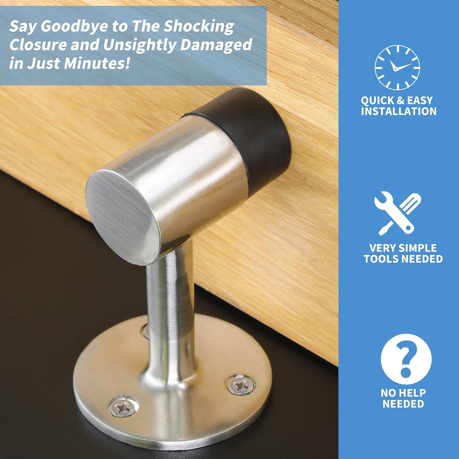 Tope de puerta Masendelk acero inoxidable cepillado 75 mm