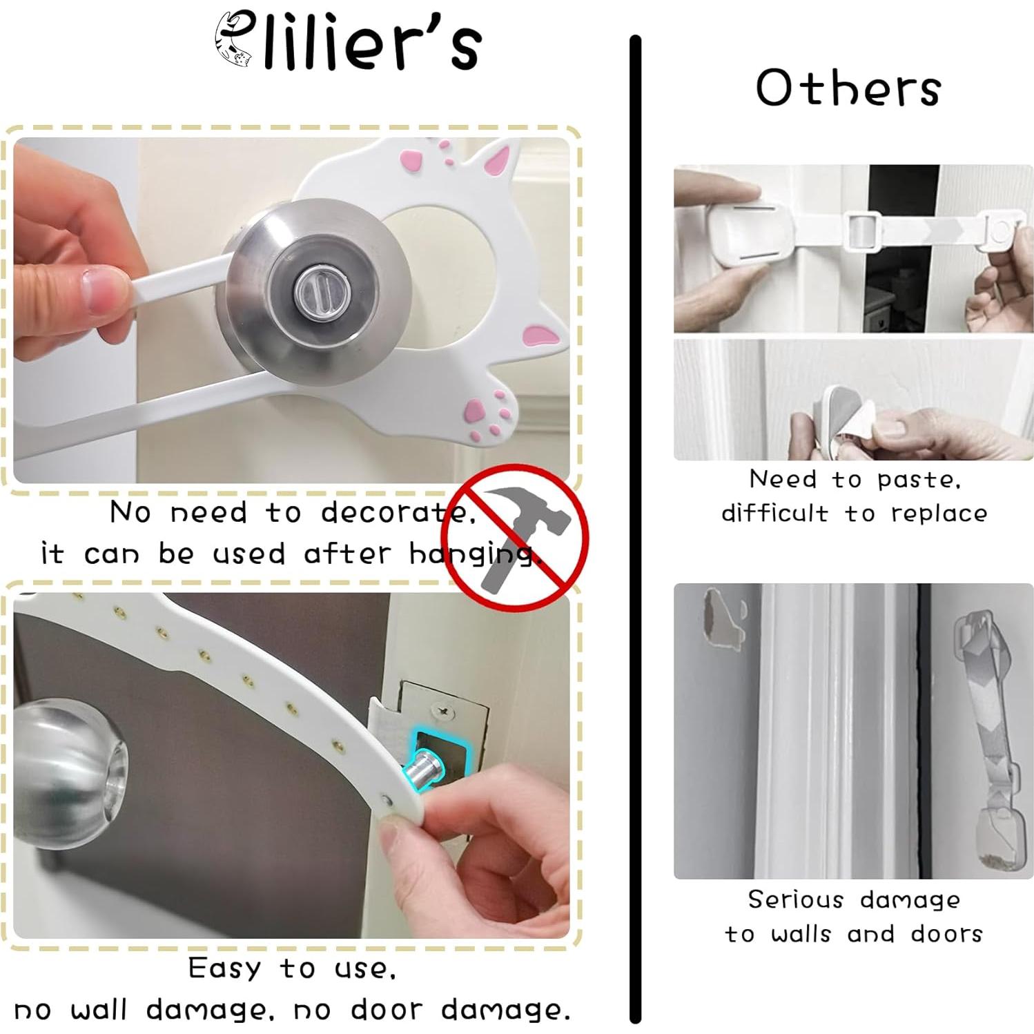 Soporte de puerta para gato Elilier ajustable 3.81-20.32 cm