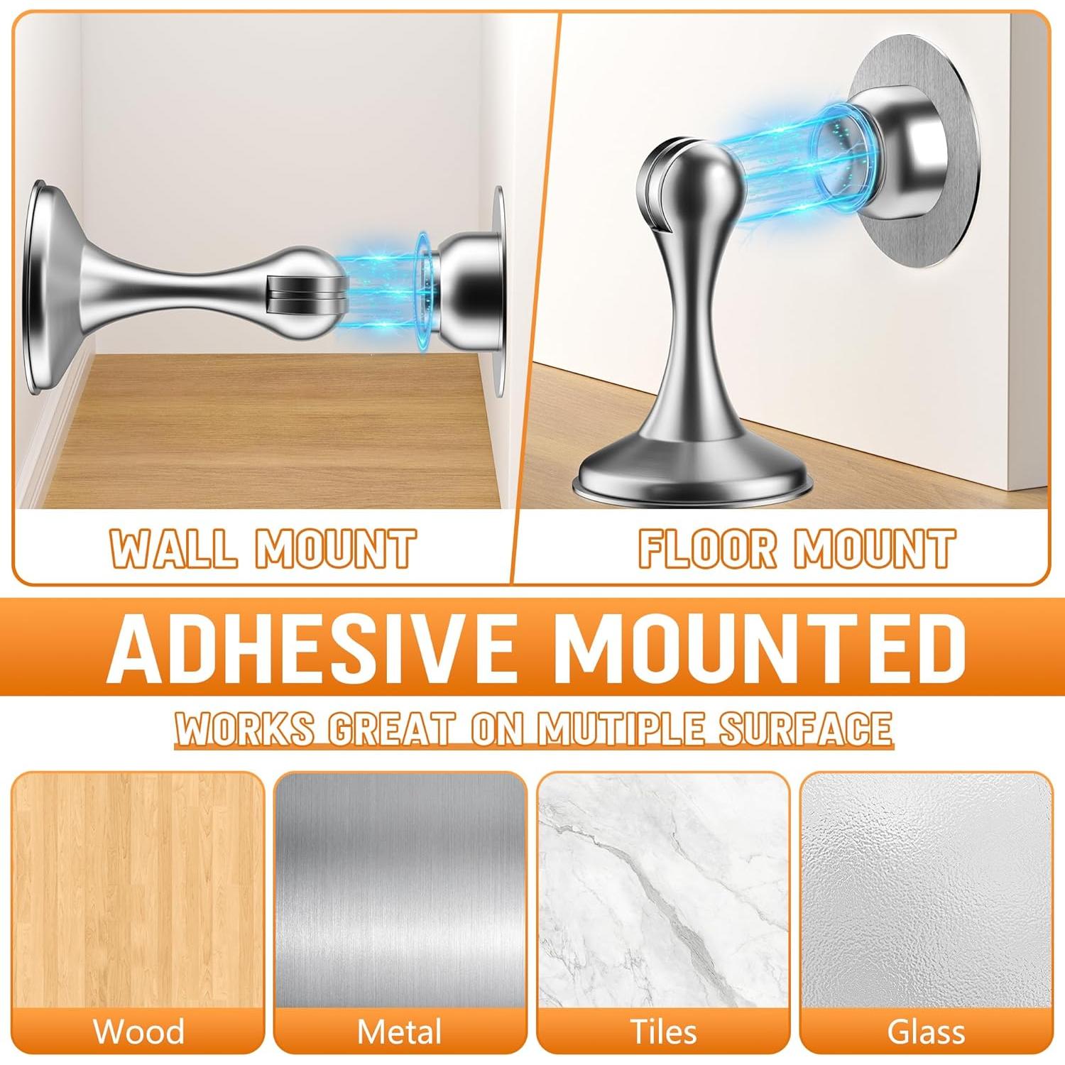 Parada de Puertas Magnética Crosize 2 Paquete Acero Inoxidable