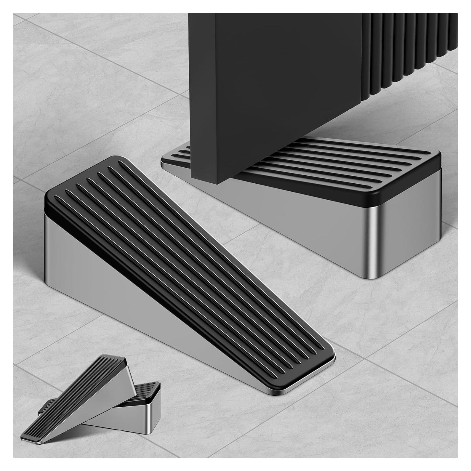 Topes de Puerta Antideslizantes Crosize - 4 Piezas Plata