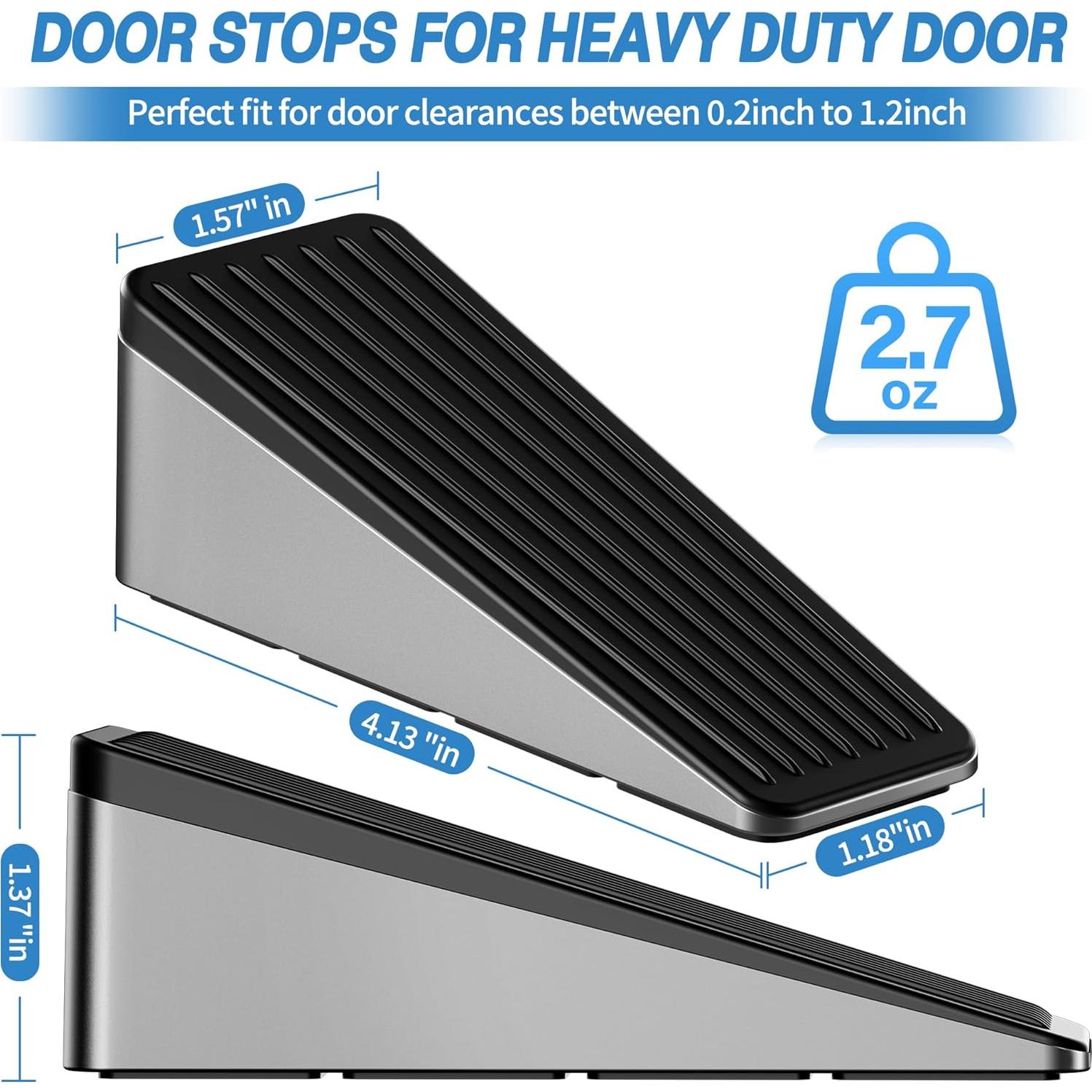 Topes de Puerta Antideslizantes Crosize - 4 Piezas Plata