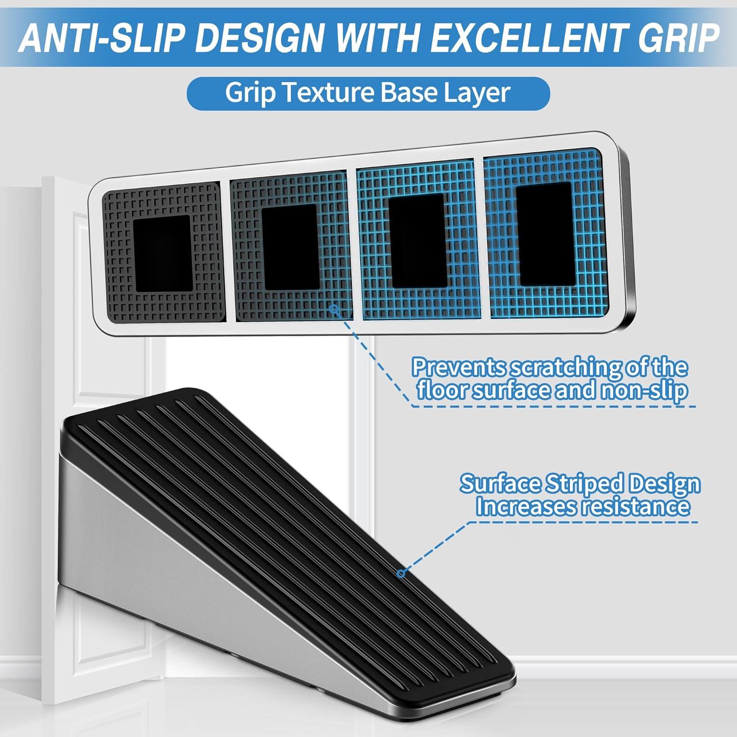 Topes de Puerta Antideslizantes Crosize - 4 Piezas Plata