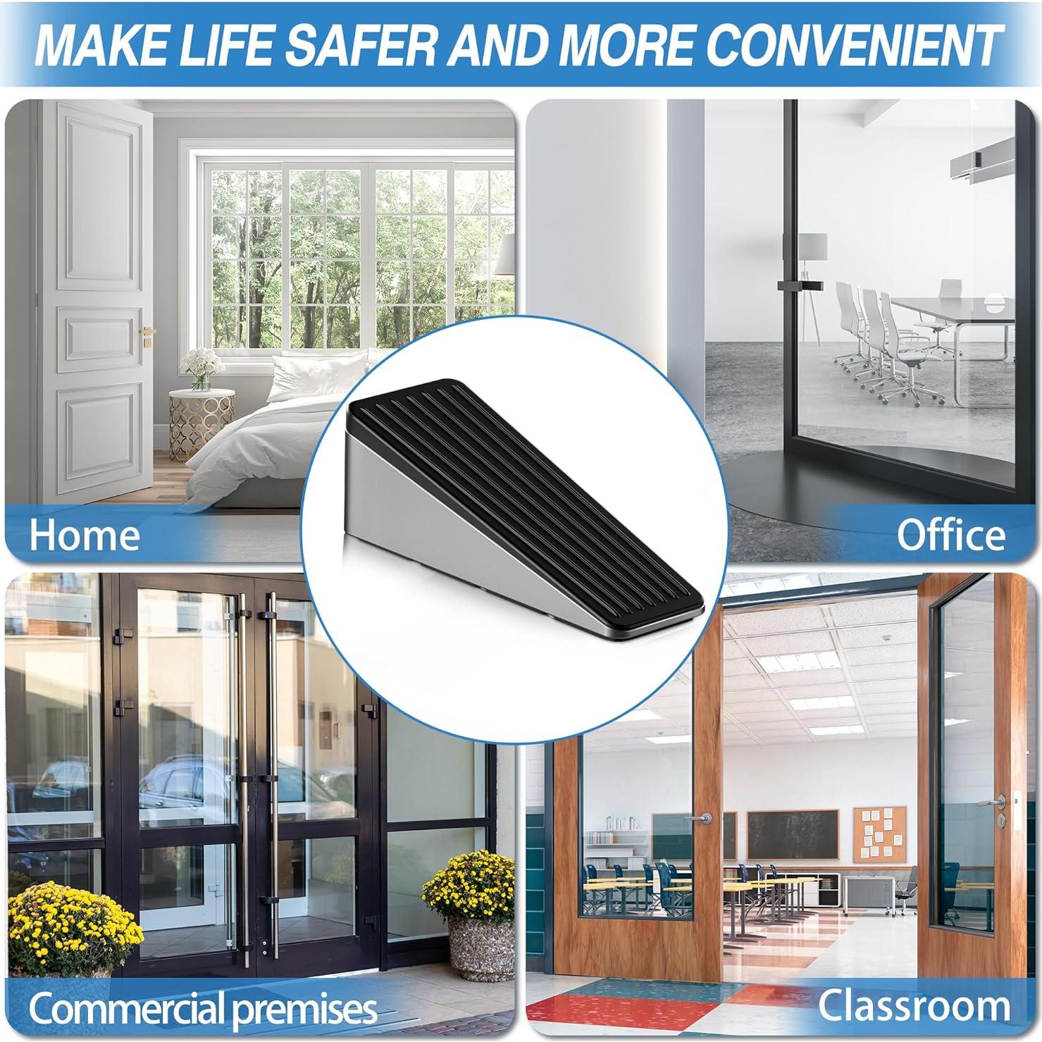 Topes de Puerta Antideslizantes Crosize - 4 Piezas Plata