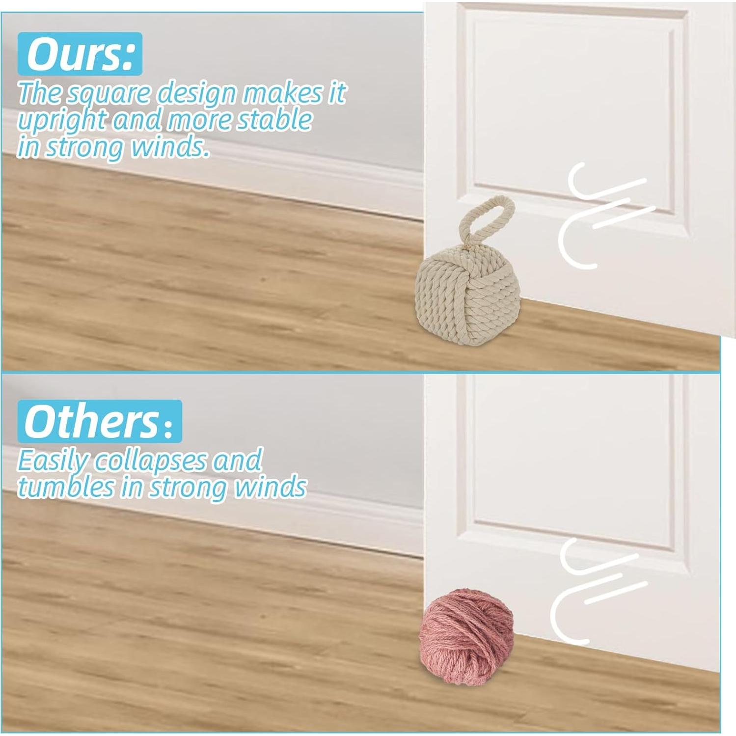 Tope de Puerta Acrux7 2 Piezas Cuadrado Yute 14x14 cm