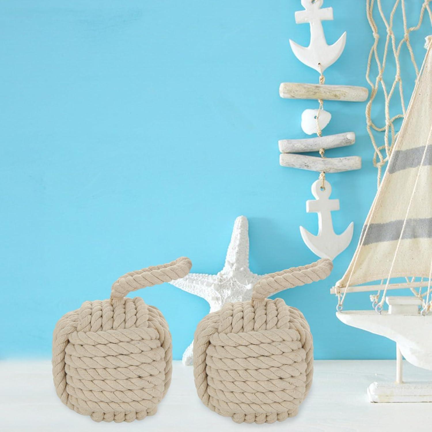 Tope de Puerta Acrux7 2 Piezas Cuadrado Yute 14x14 cm