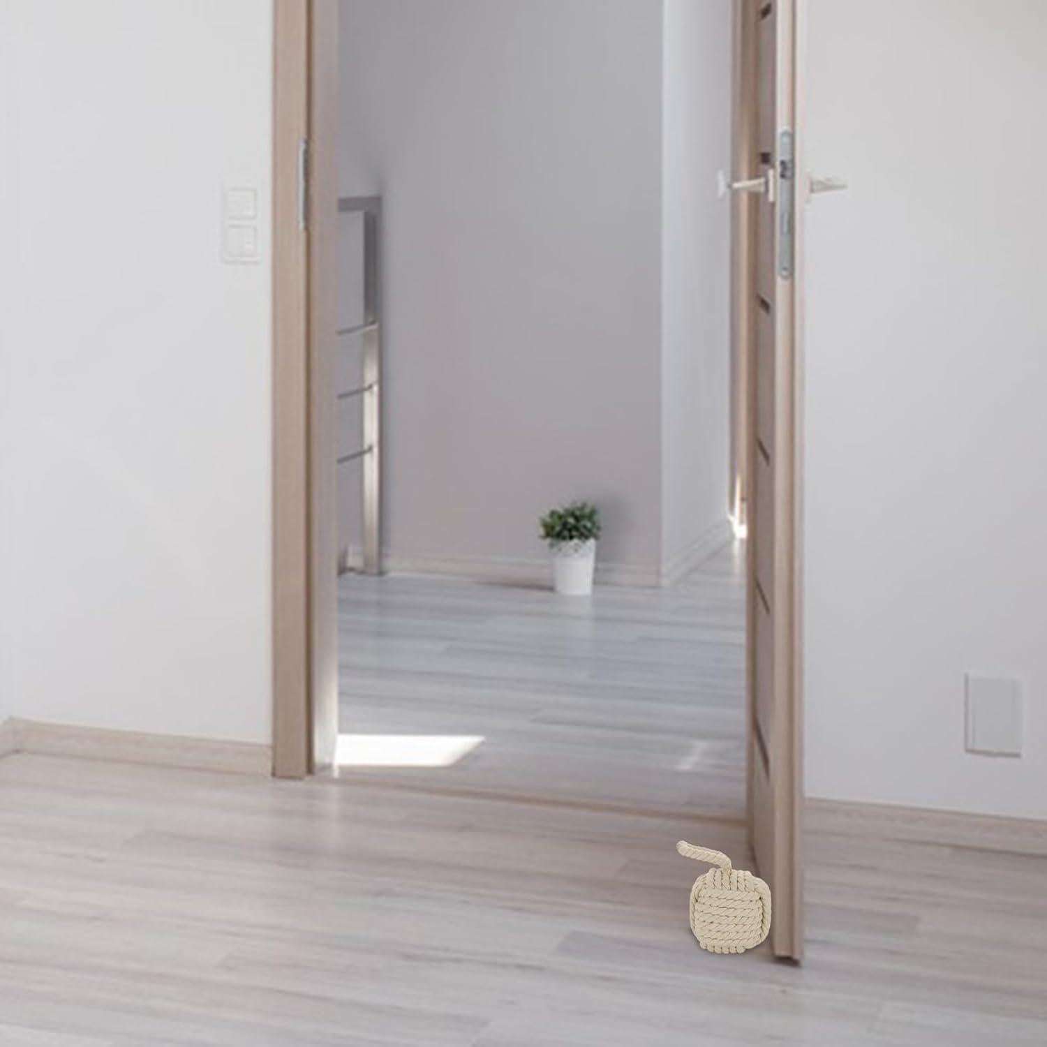 Tope de Puerta Acrux7 2 Piezas Cuadrado Yute 14x14 cm