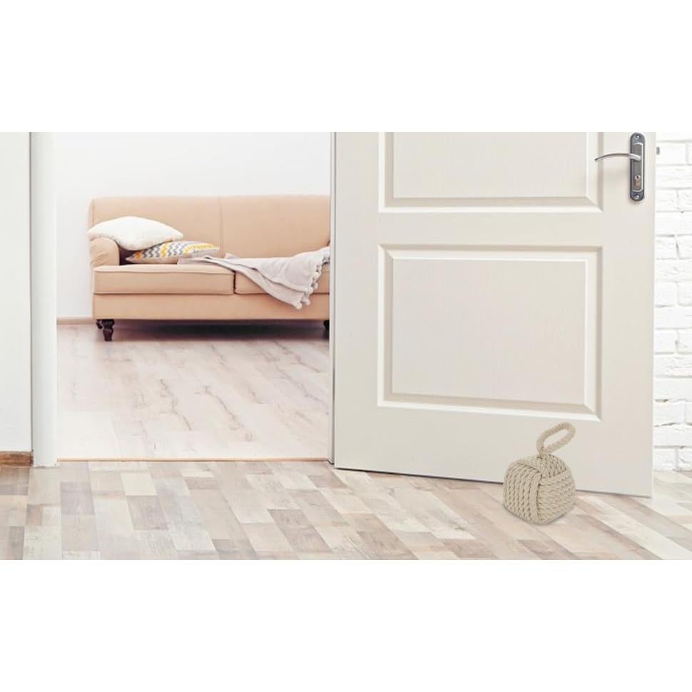 Tope de Puerta Acrux7 2 Piezas Cuadrado Yute 14x14 cm