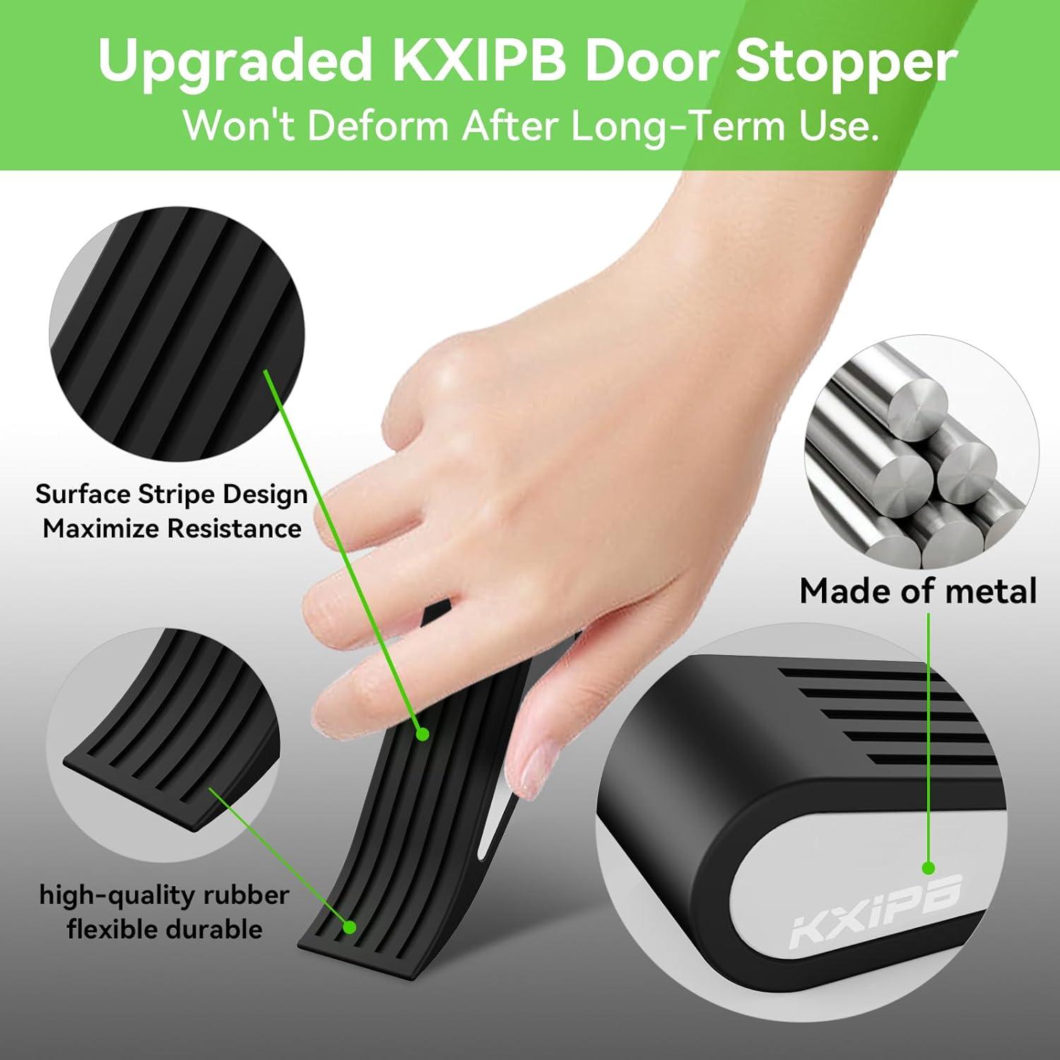 Paquete de 2 cuñas de goma KXIPB antideslizantes - Negro