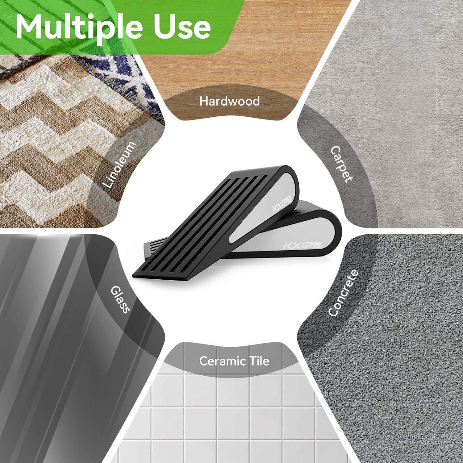 Paquete de 2 cuñas de goma KXIPB antideslizantes - Negro