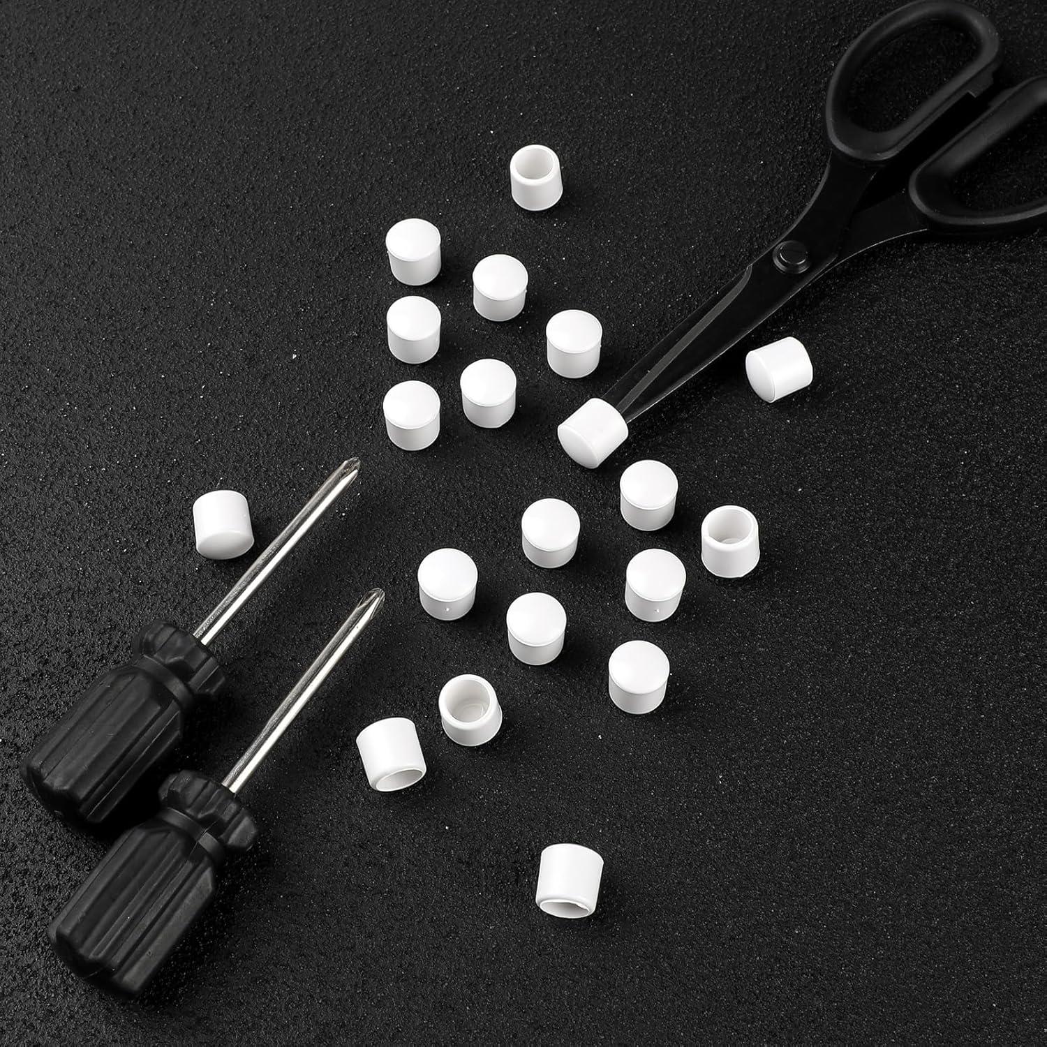 20 Tapas de Reemplazo para Tapones de Puerta Abeillo - Goma Blanca