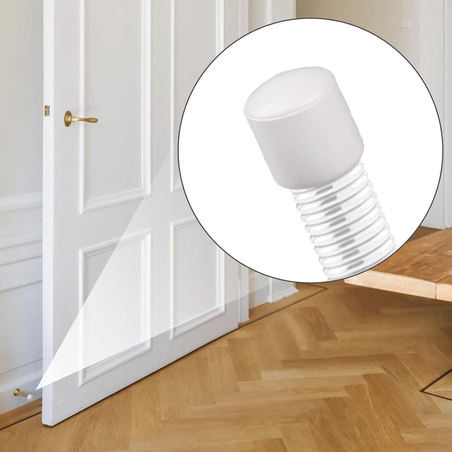 20 Tapas de Reemplazo para Tapones de Puerta Abeillo - Goma Blanca