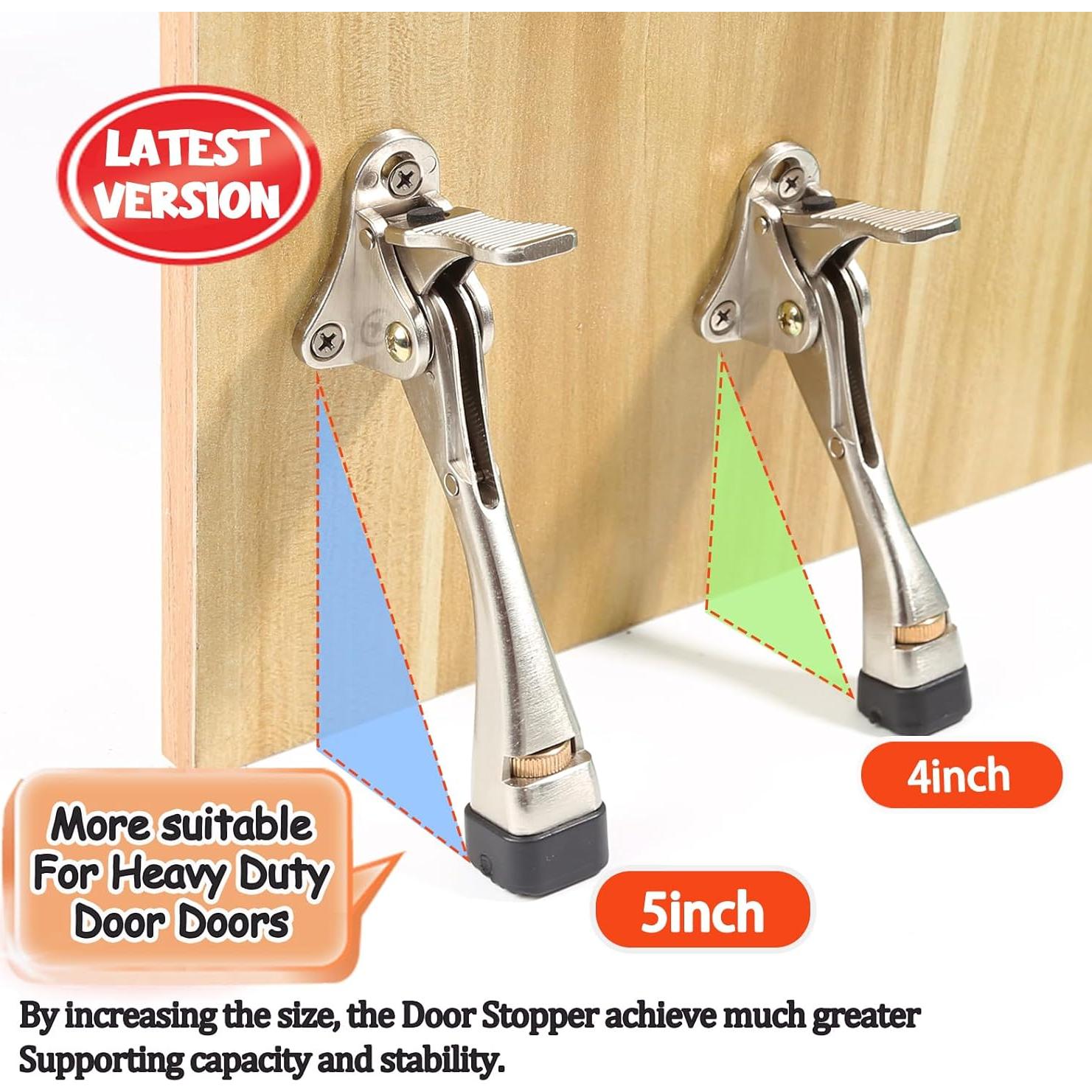 Tope de Puerta KXIPB Ajustable 5 cm Níquel - 2 Paquetes