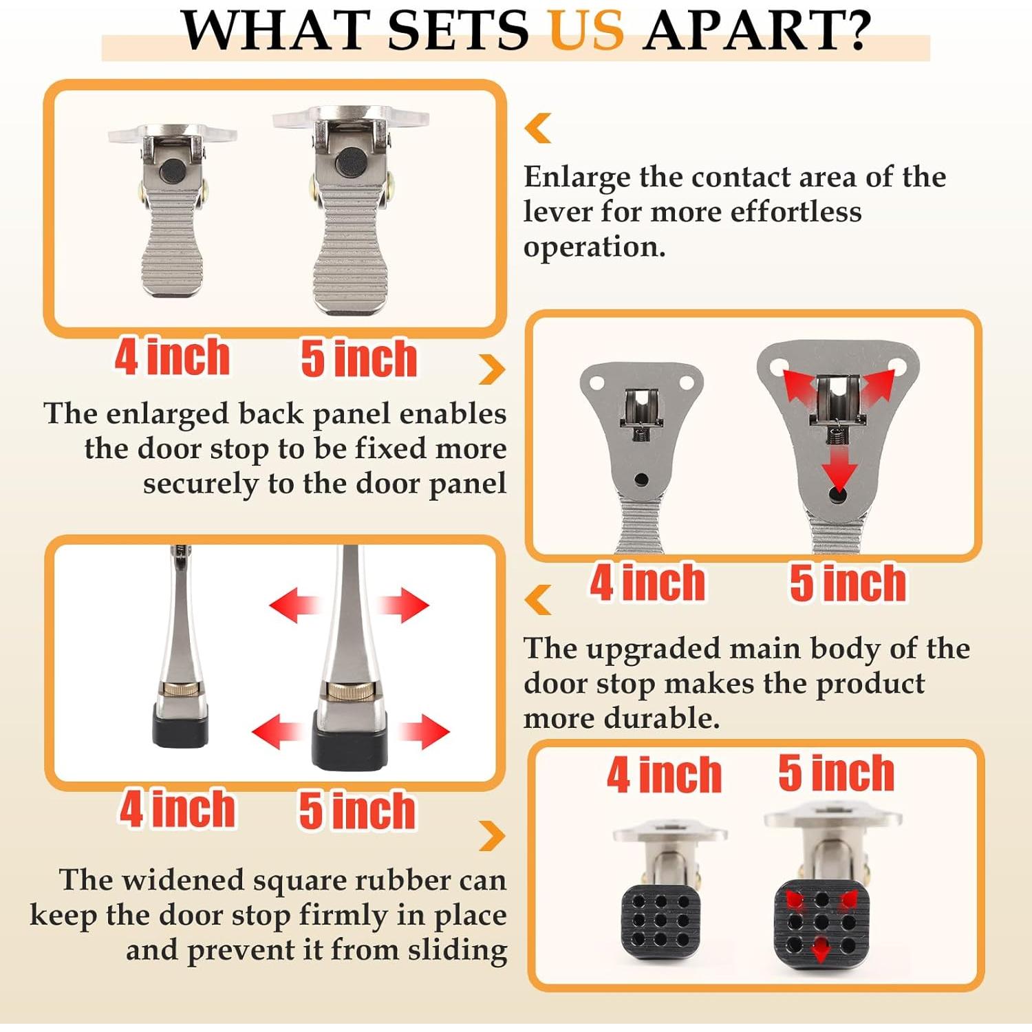 Tope de Puerta KXIPB Ajustable 5 cm Níquel - 2 Paquetes