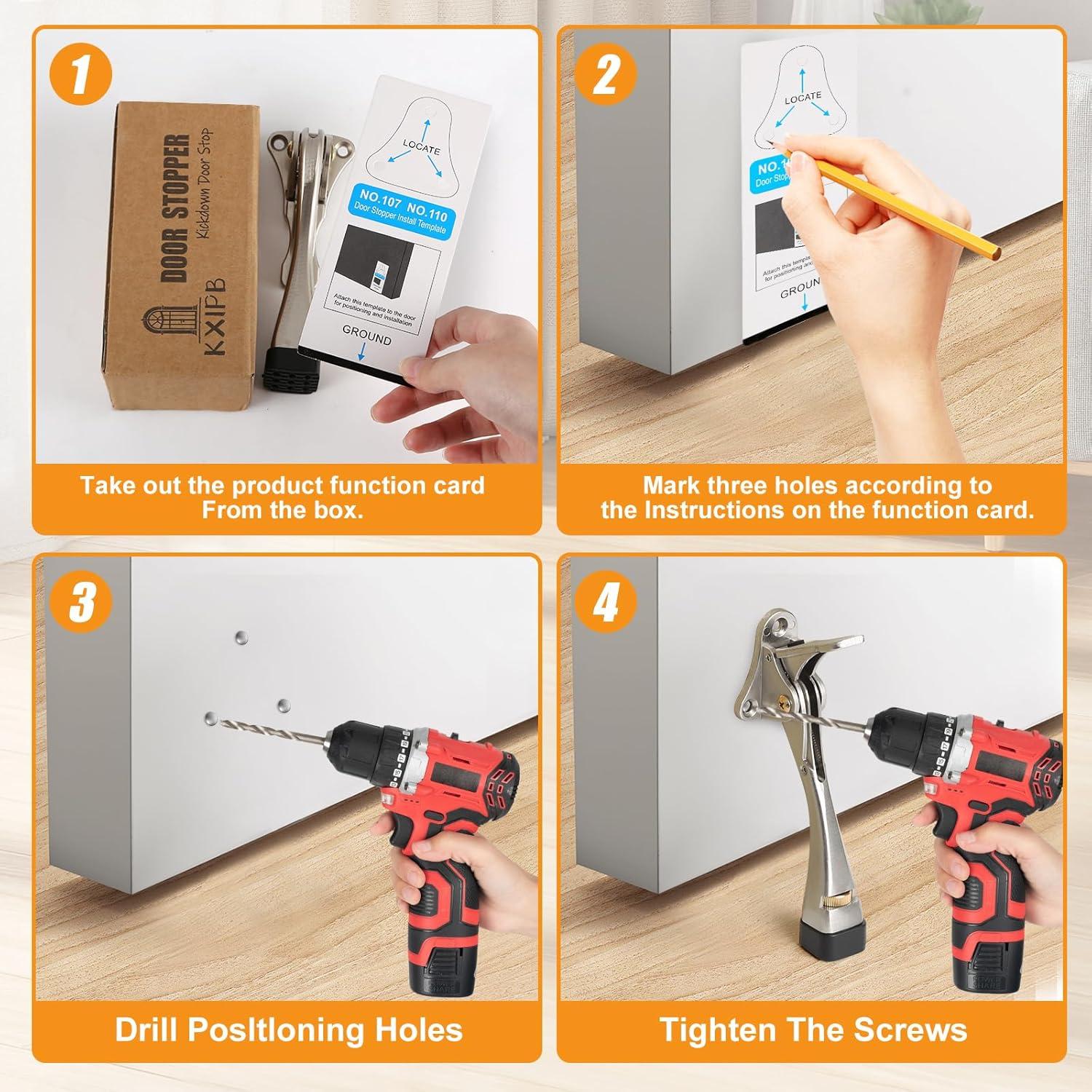 Tope de Puerta KXIPB Ajustable 5 cm Níquel - 2 Paquetes