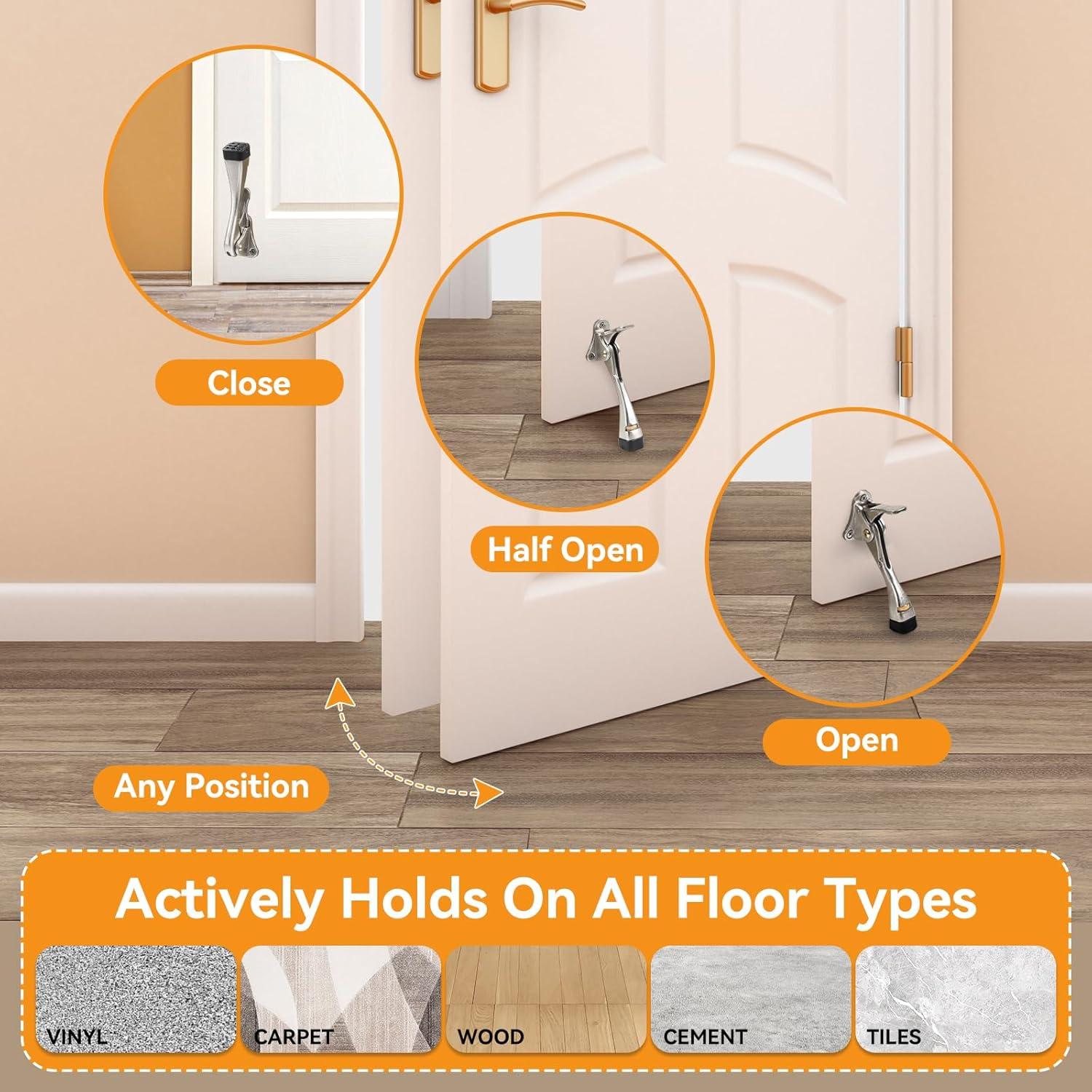 Tope de Puerta KXIPB Ajustable 5 cm Níquel - 2 Paquetes