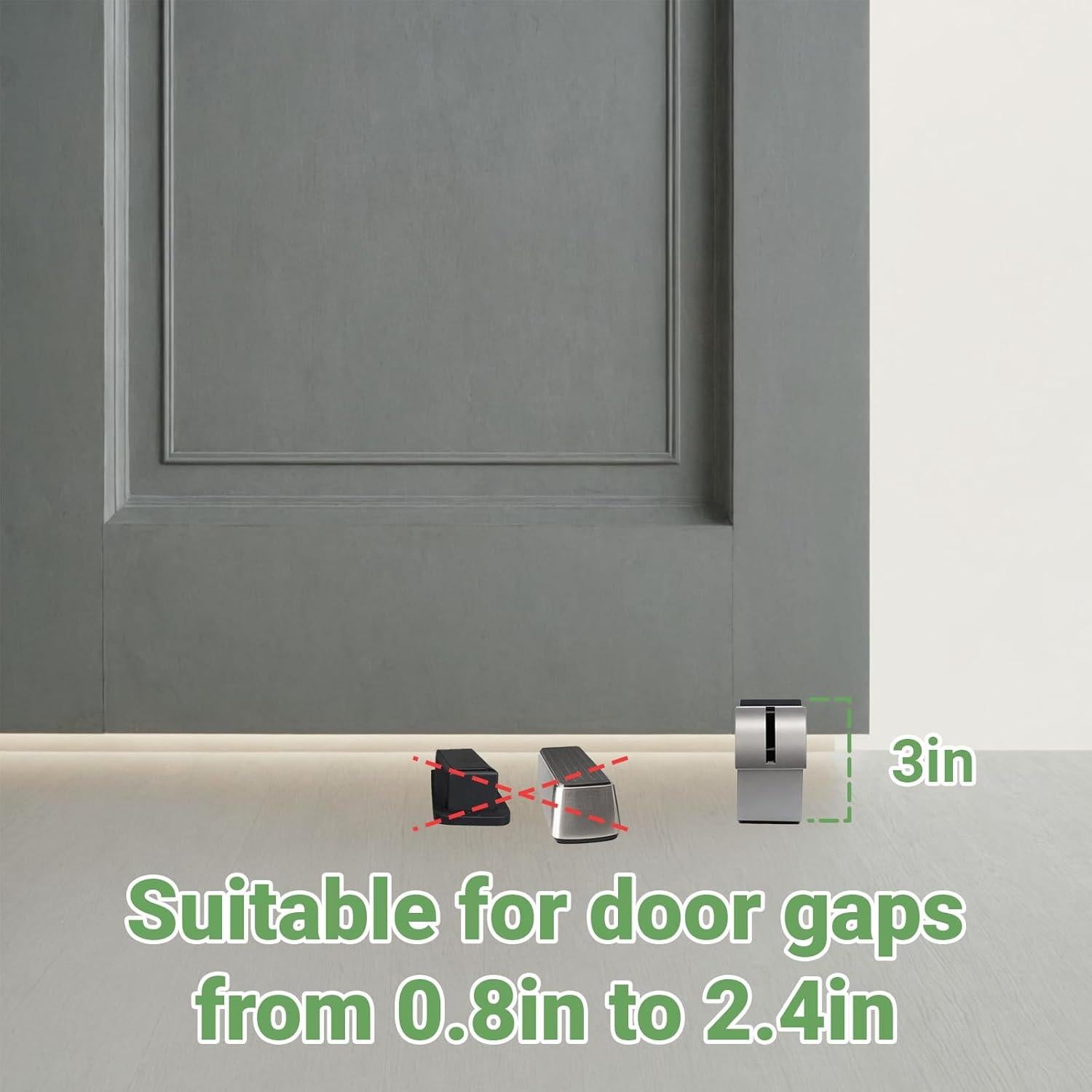 Tope de puerta alto MAOBUYOU - Acero inoxidable, Plata