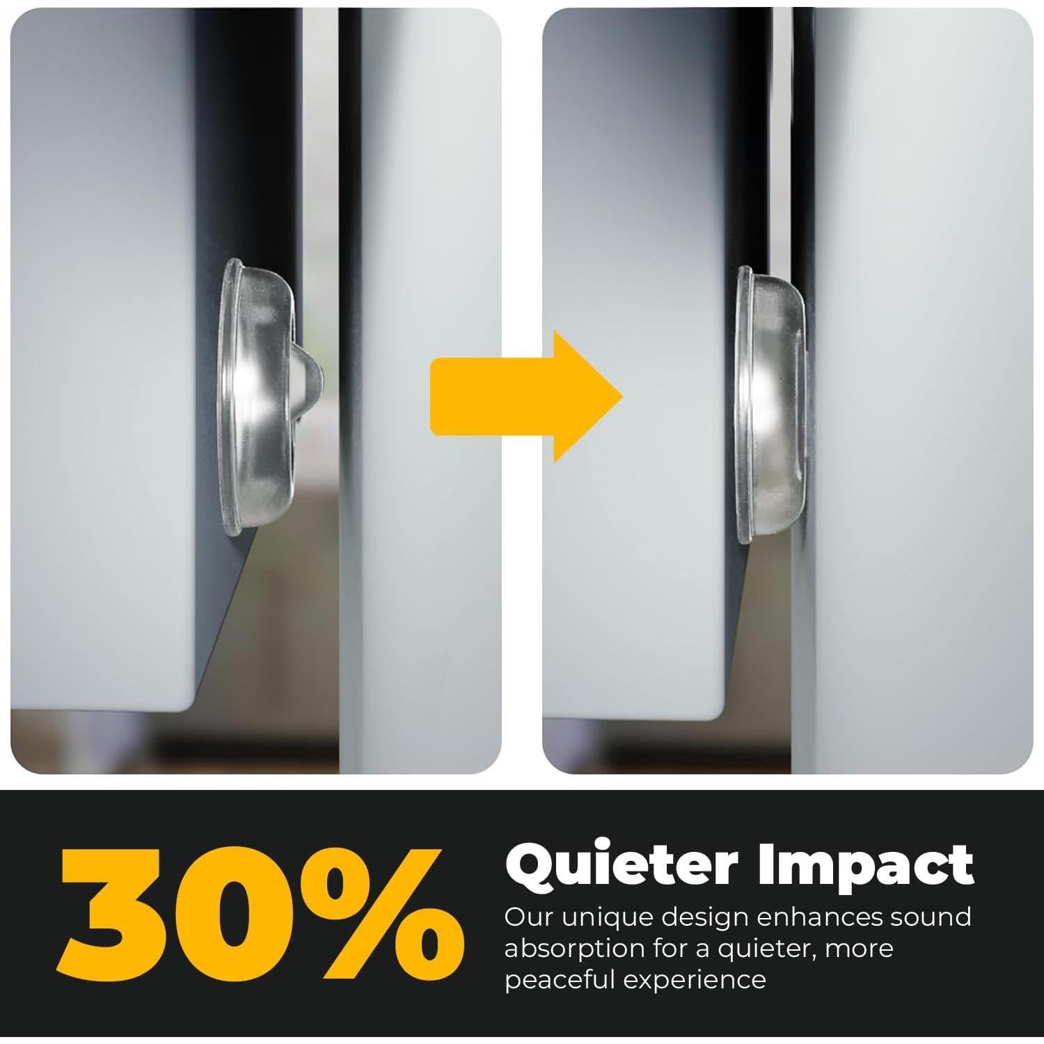 128 Topes Adhesivos Silicona Transparente Vellax para Puertas