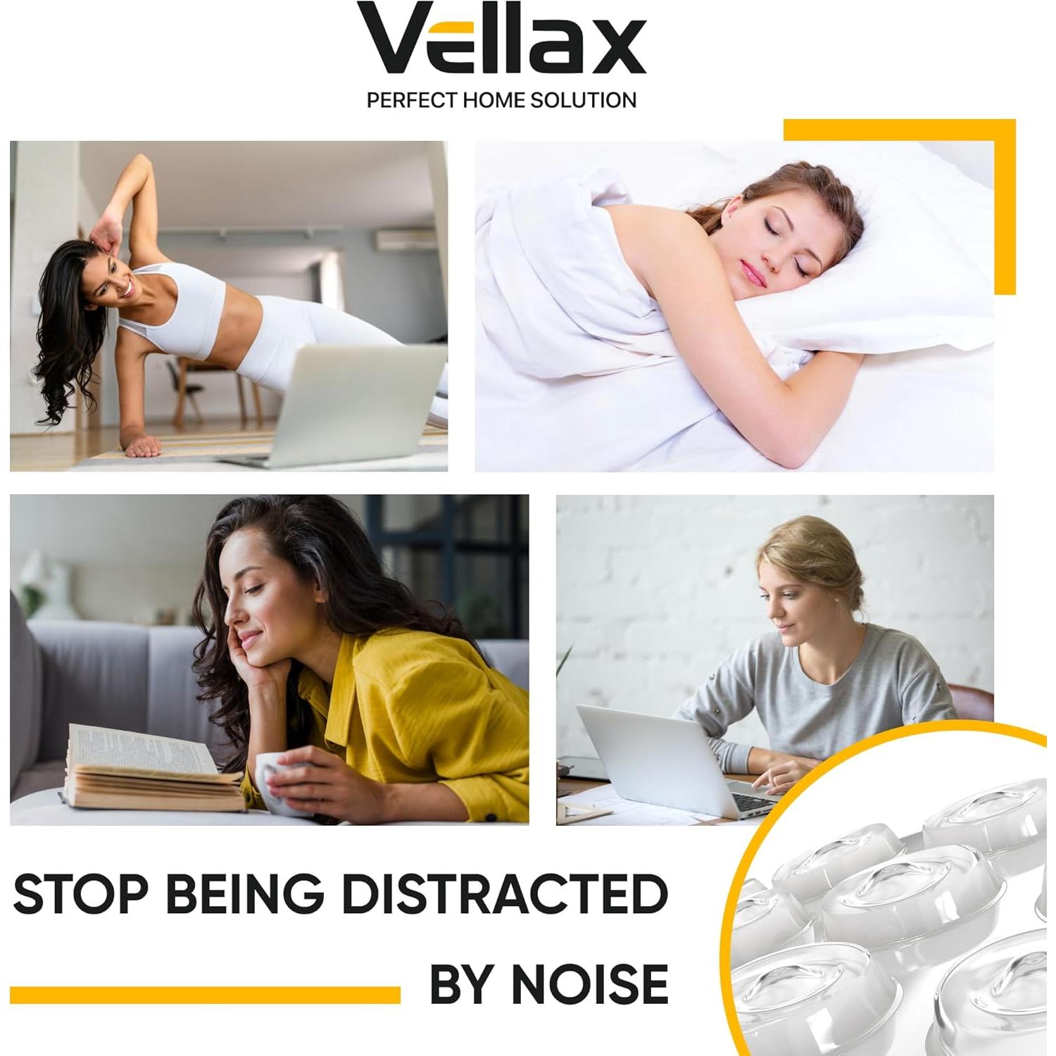 128 Topes Adhesivos Silicona Transparente Vellax para Puertas