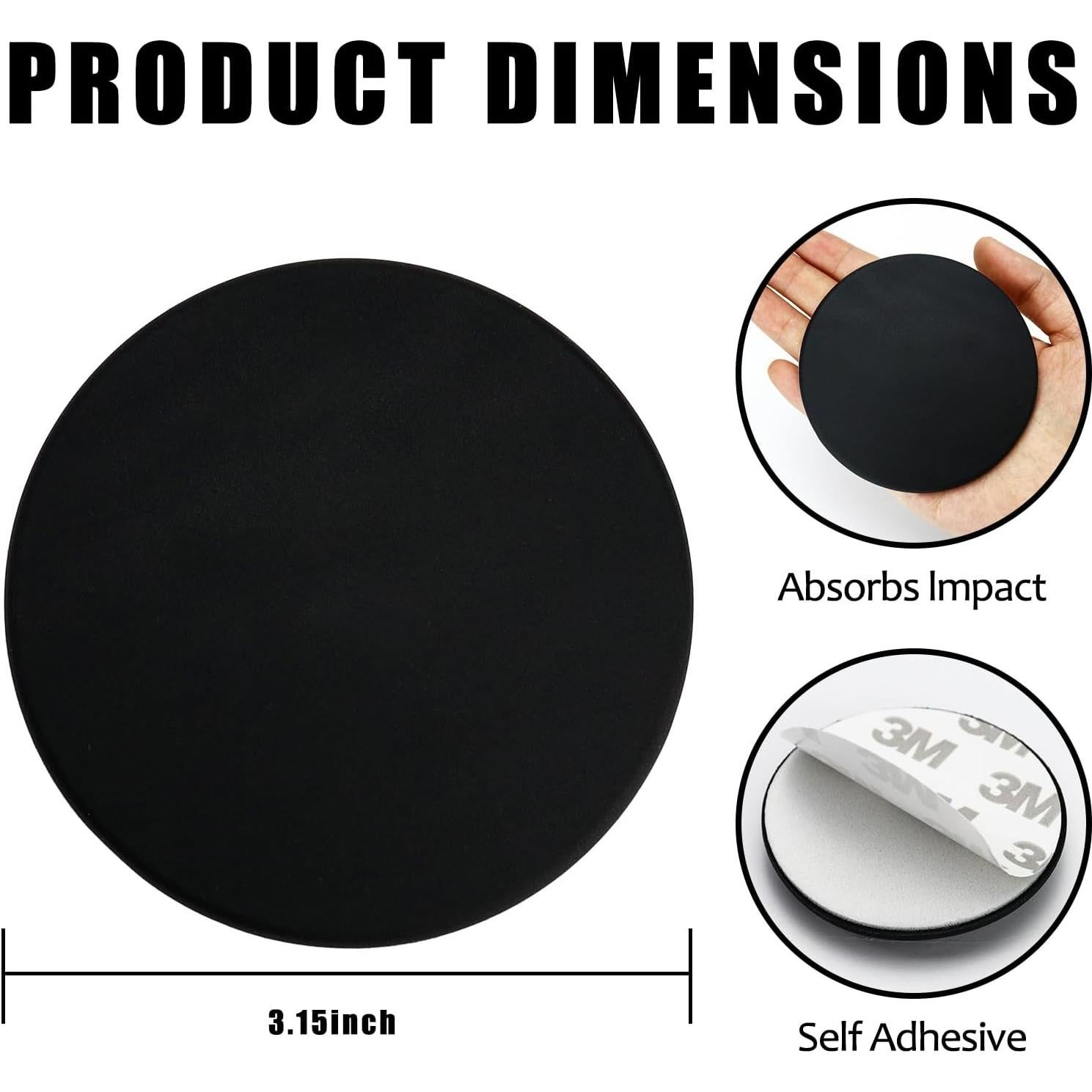 Protectores de Pared FAMLEAF 8PCS 8CM Goma Negra para Manijas