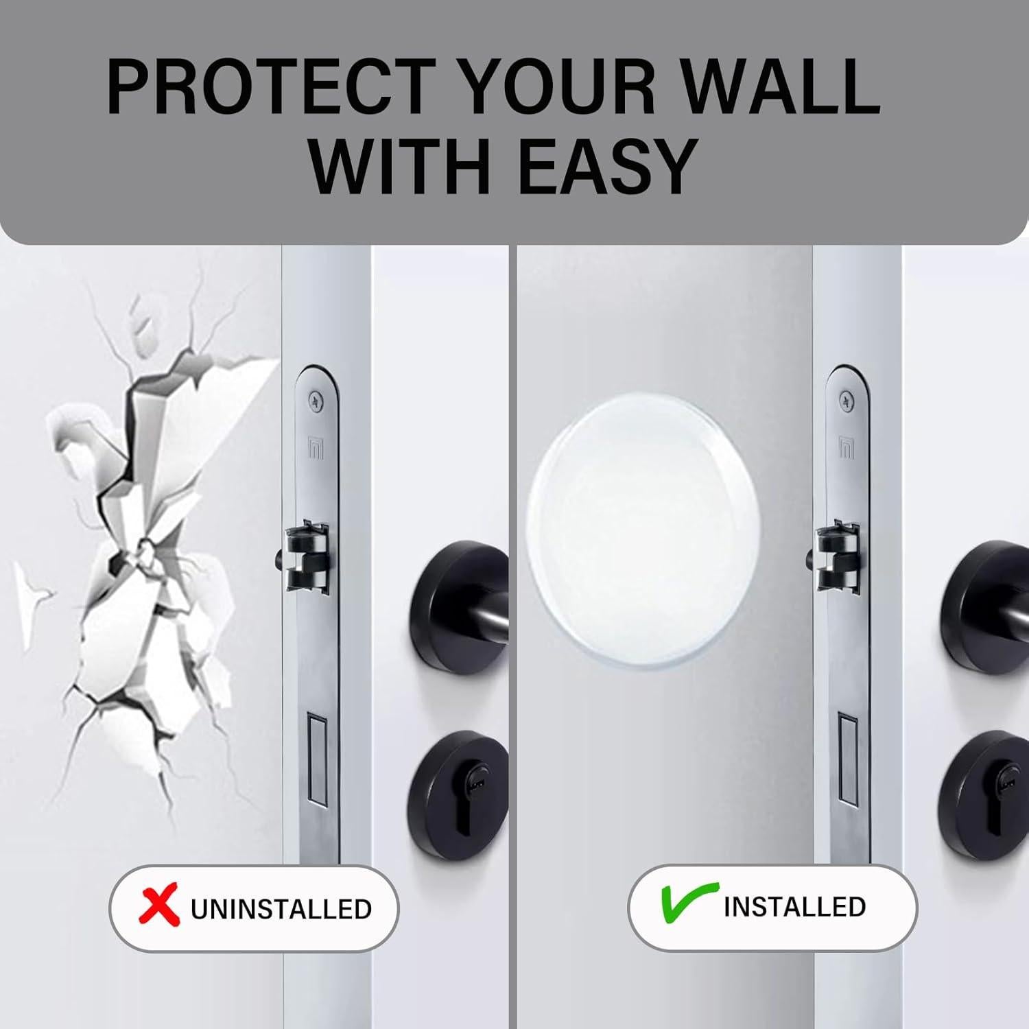 Protectores de Pared FAMLEAF 8PCS 8CM Goma Negra para Manijas