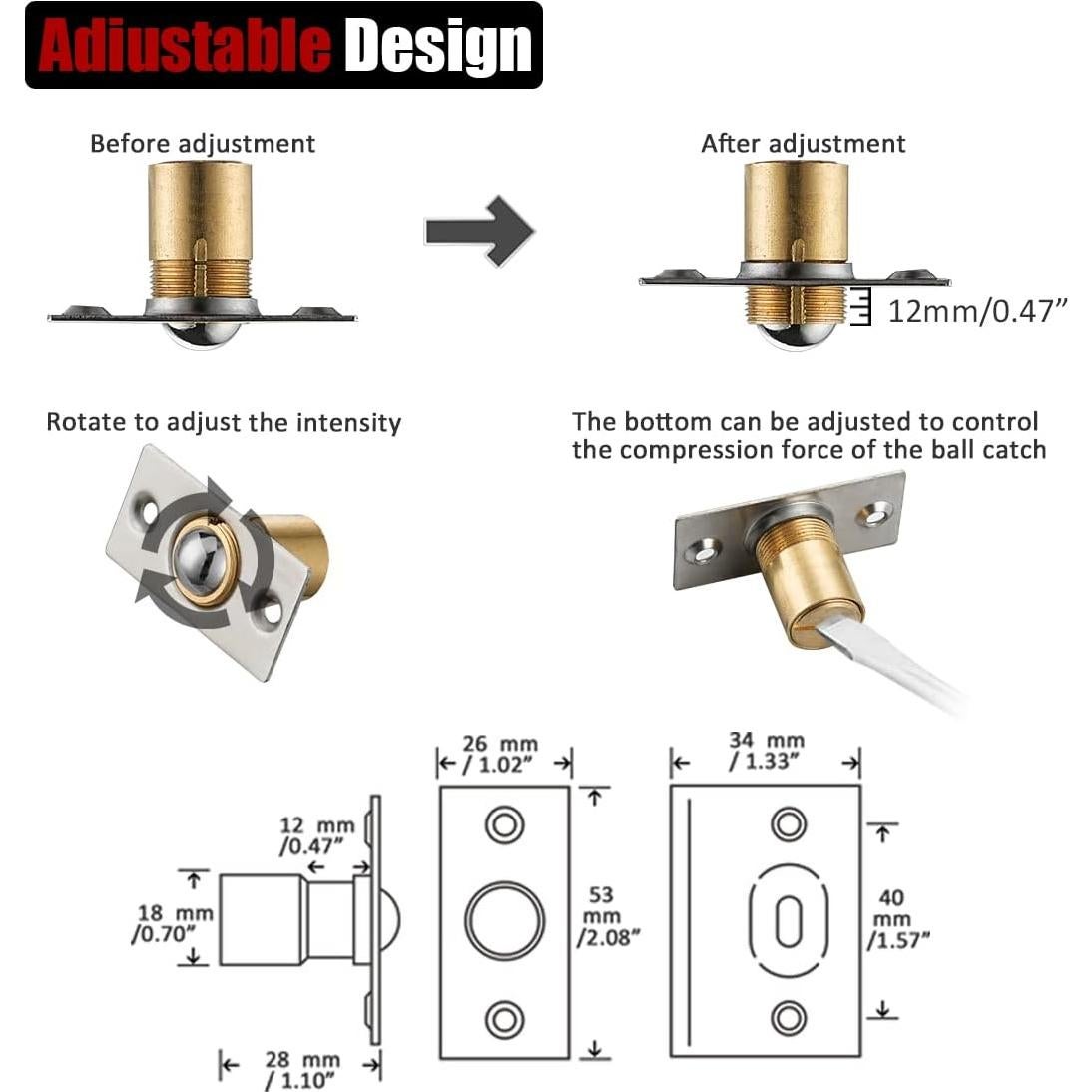 Captador de Bola de Acero Inoxidable JQK Ajustable 2 Paquete