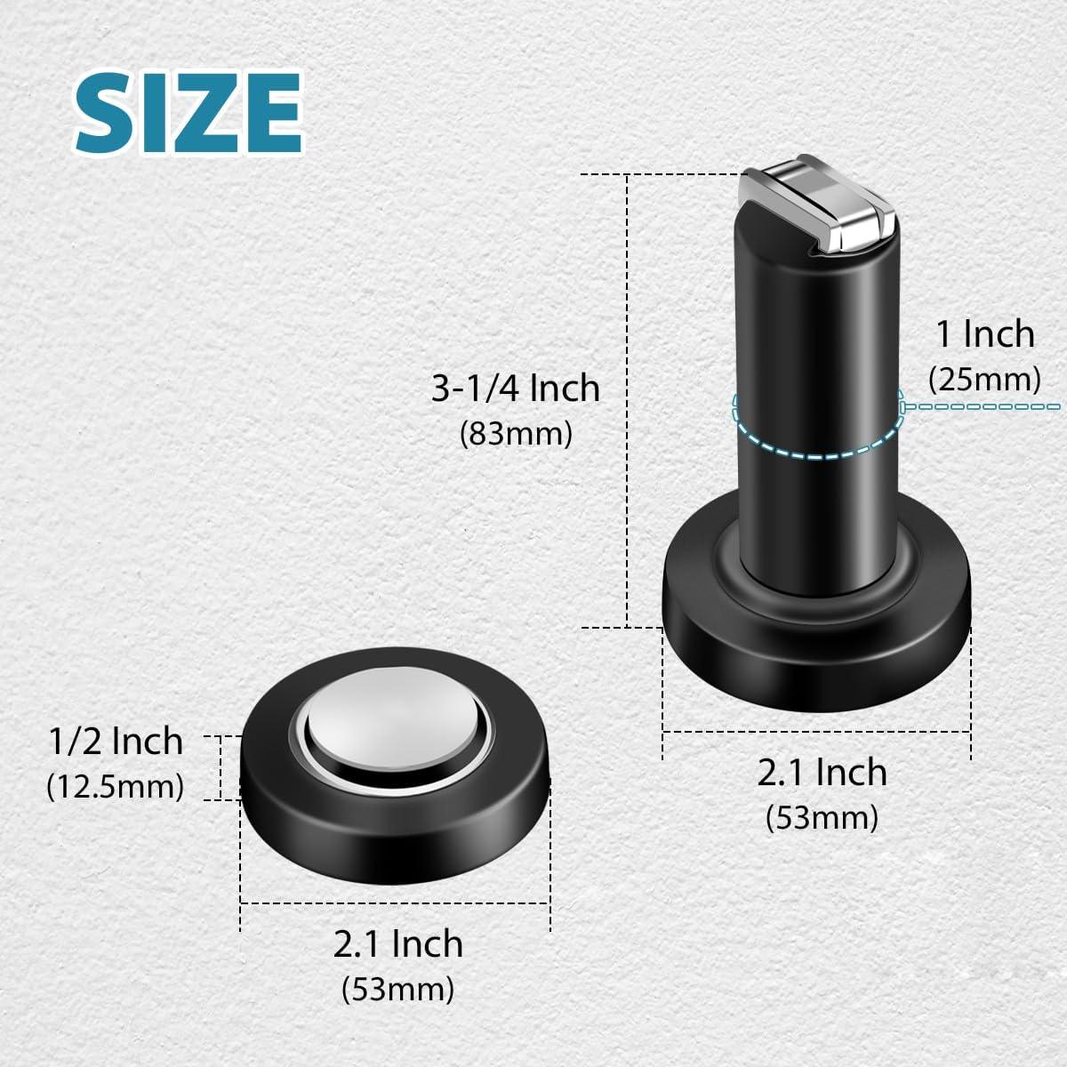 Tope de puerta magnético Gudui, acero inoxidable negro, 5.3 cm