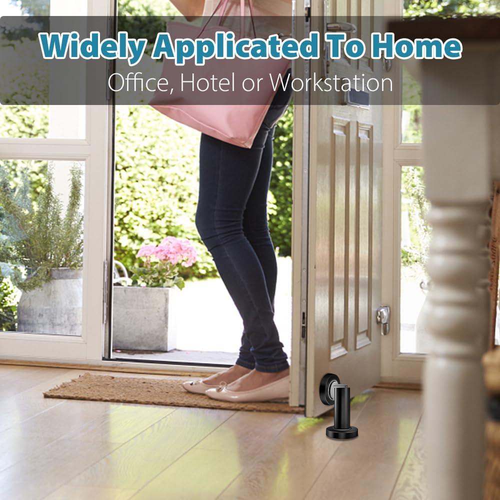 Tope de puerta magnético Gudui, acero inoxidable negro, 5.3 cm