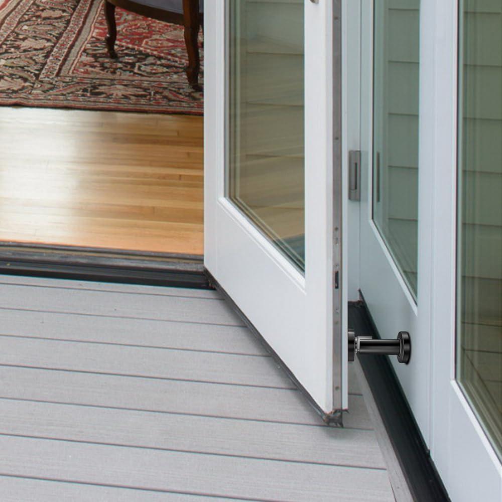 Tope de puerta magnético Gudui, acero inoxidable negro, 5.3 cm