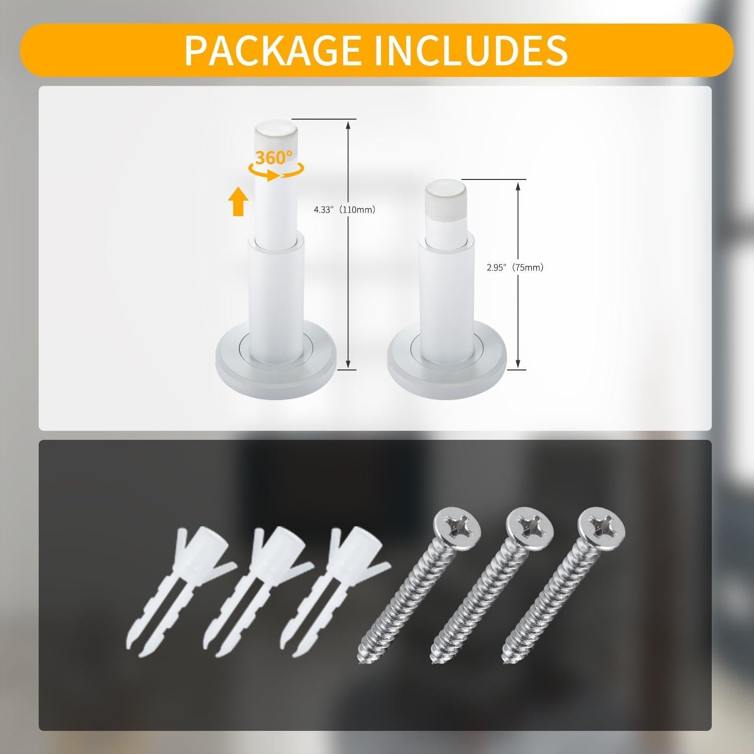 Tope de puerta ajustable TOPTAKE acero inoxidable 304 blanco