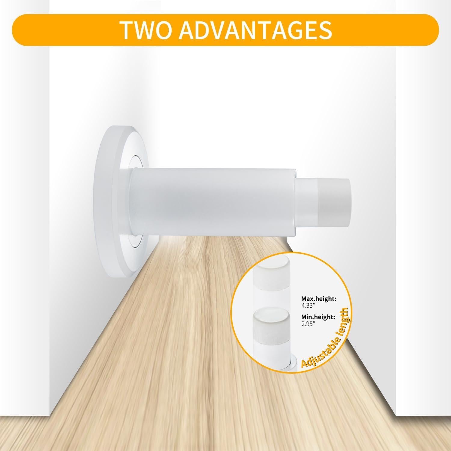 Tope de puerta ajustable TOPTAKE acero inoxidable 304 blanco