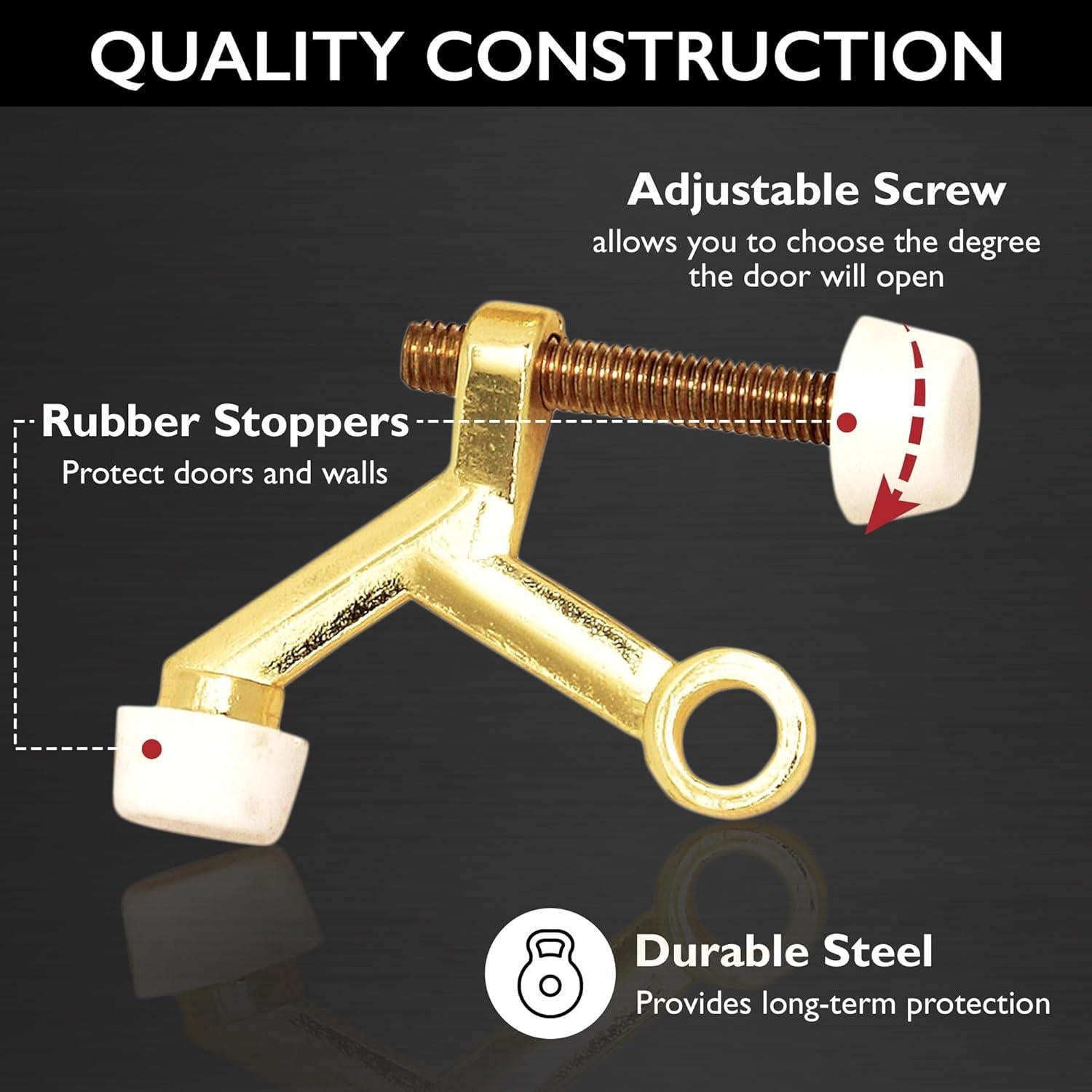 Topes de Puerta Design House, Zinc Aleado, Paquete de 10