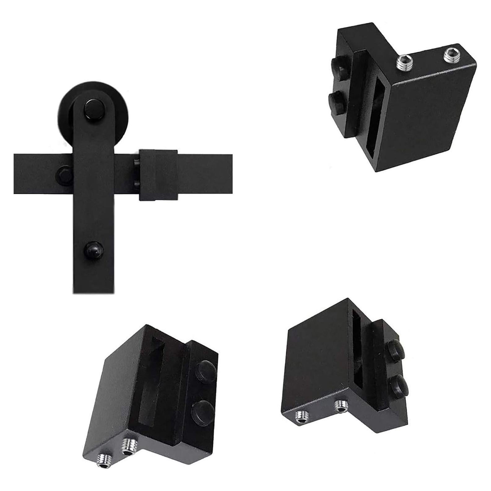 Tope de Puerta de Granero DonYoung 2PCS Aluminio Negro