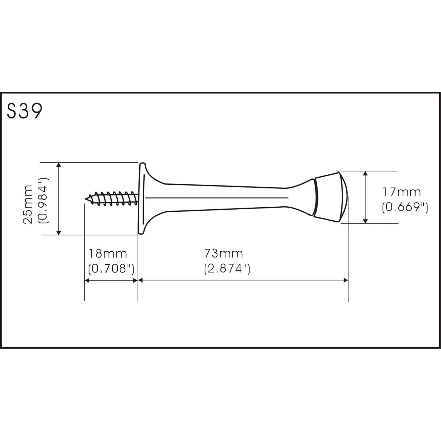 Tope de puerta QCAA de alta resistencia negro mate - Paquete de 5