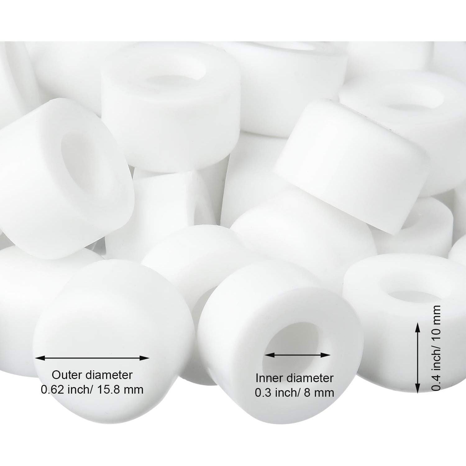 Tapones de Parada de Puerta de Goma Outus 15 Pcs Blanco