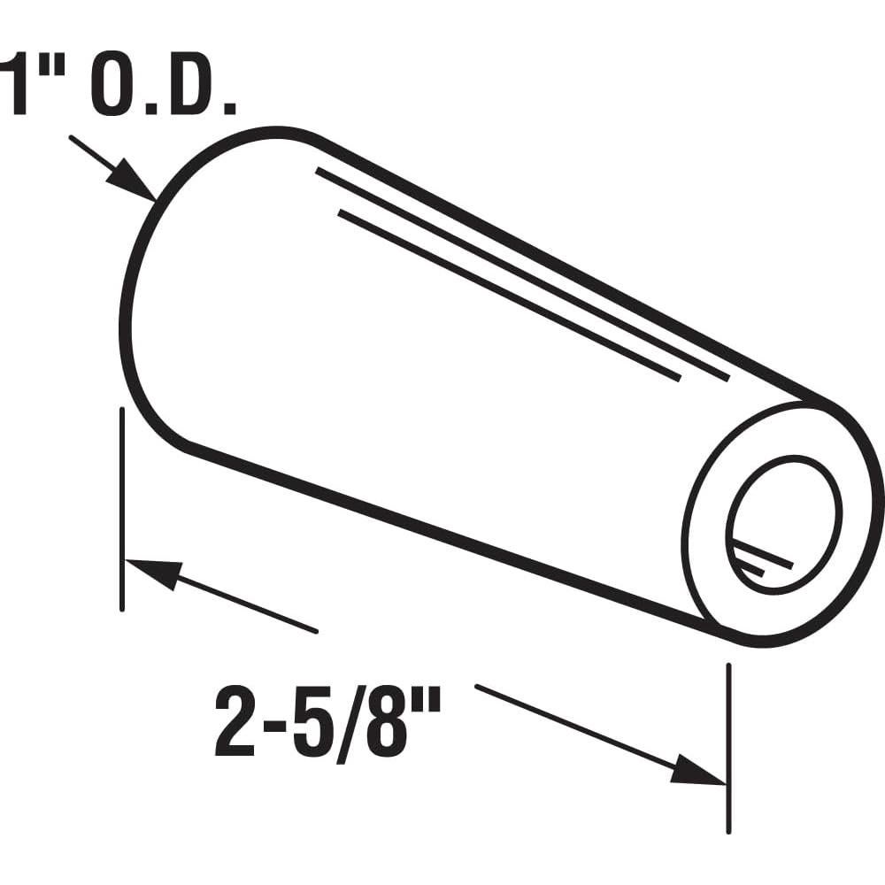 Bumper de goma blanca Prime-Line D 1802 para puerta corrediza - 2 piezas
