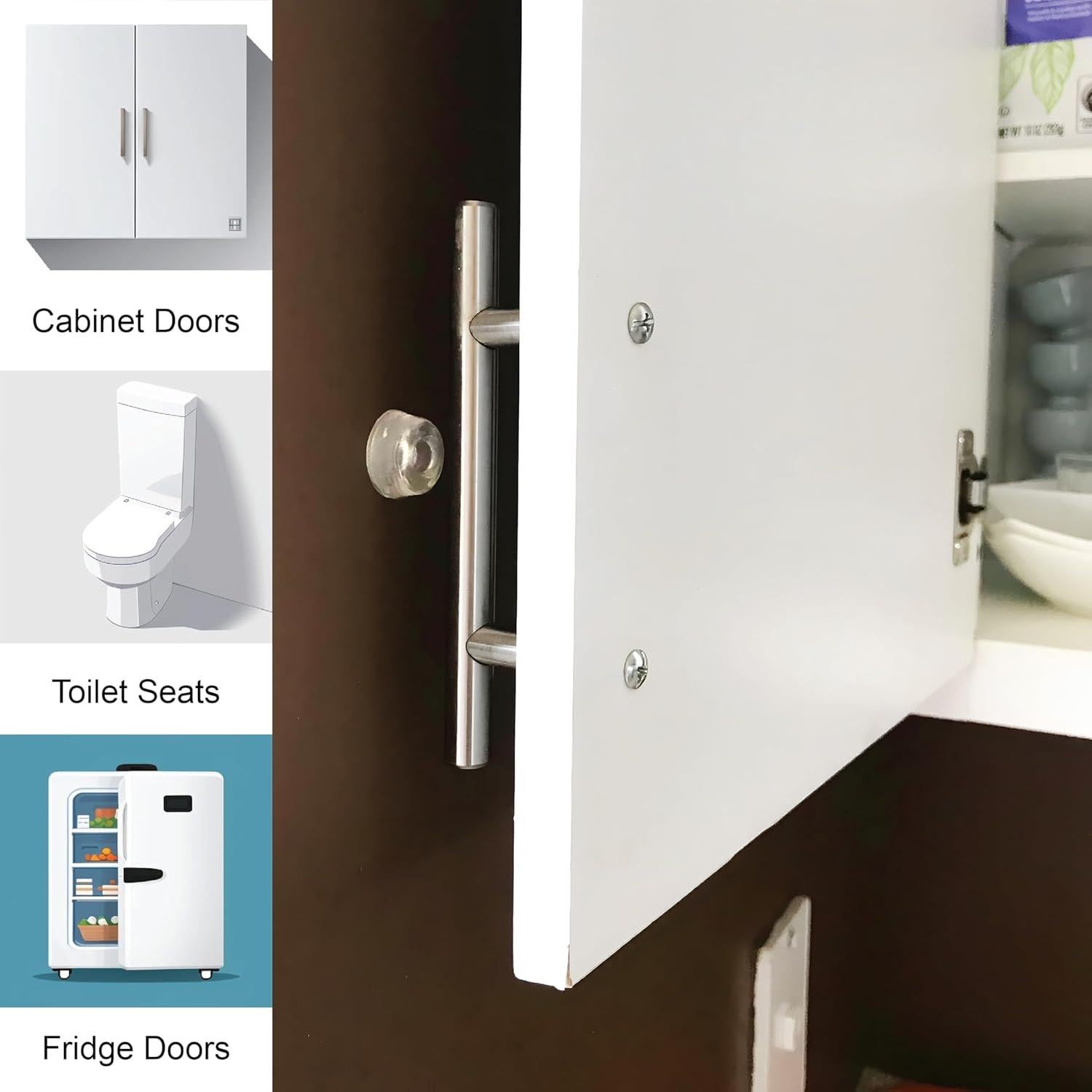 Topes de Puerta Autoadhesivos GorillaGrit - Juego de 12 Transparentes