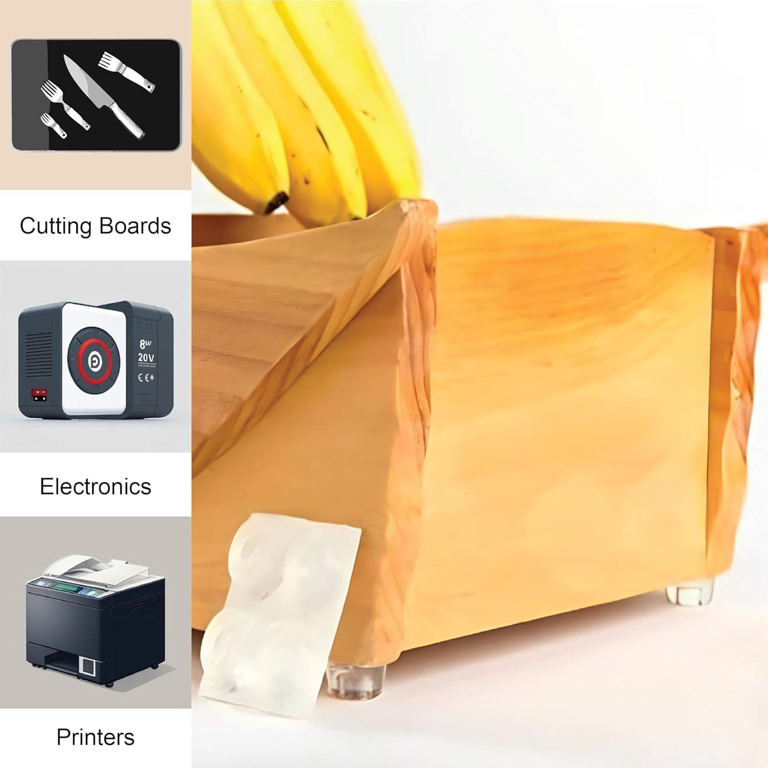 Topes de Puerta Autoadhesivos GorillaGrit - Juego de 12 Transparentes