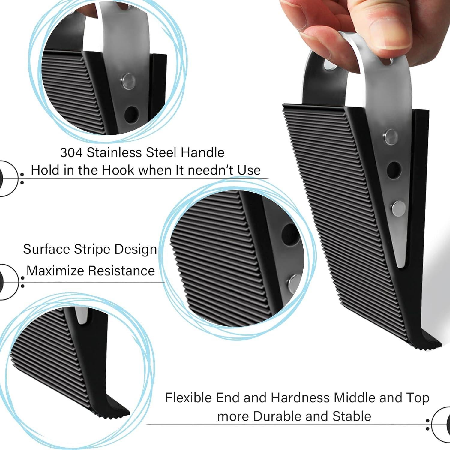 Tope de Puerta Shackcom 2 Piezas Antideslizante Caucho Acero