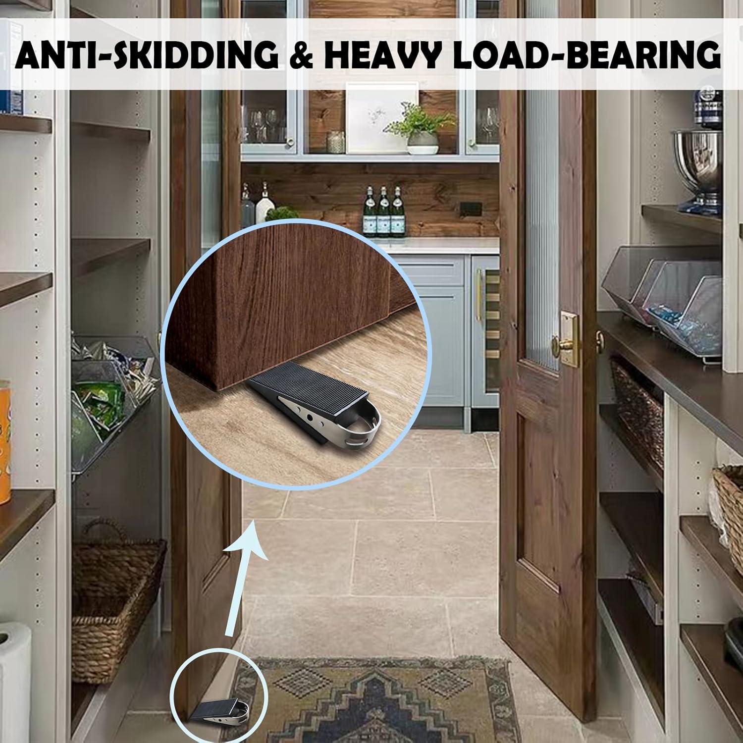 Tope de Puerta Shackcom 2 Piezas Antideslizante Caucho Acero