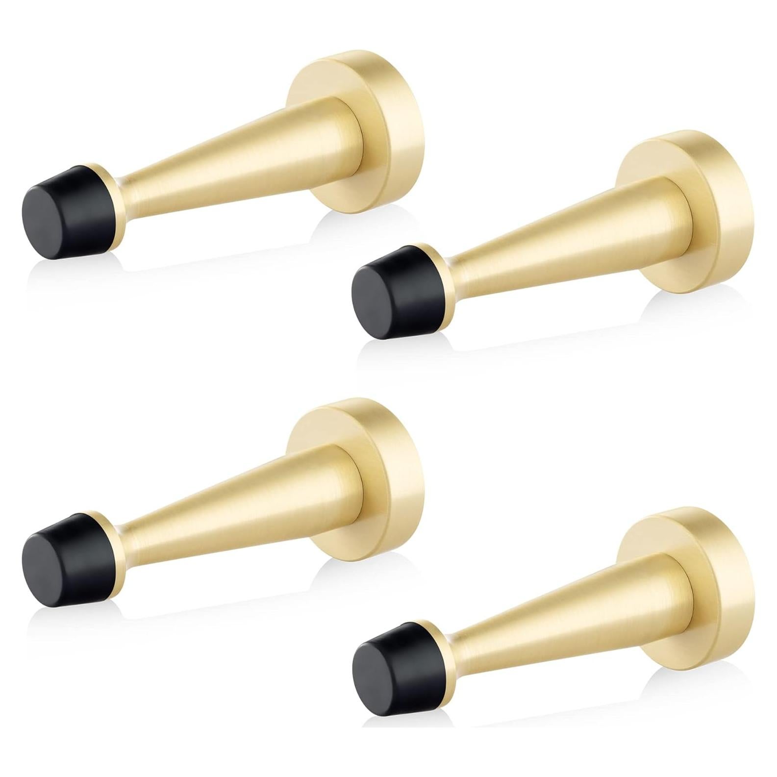 Topes de puerta de latón dorado QOGRISUN - Paquete de 4