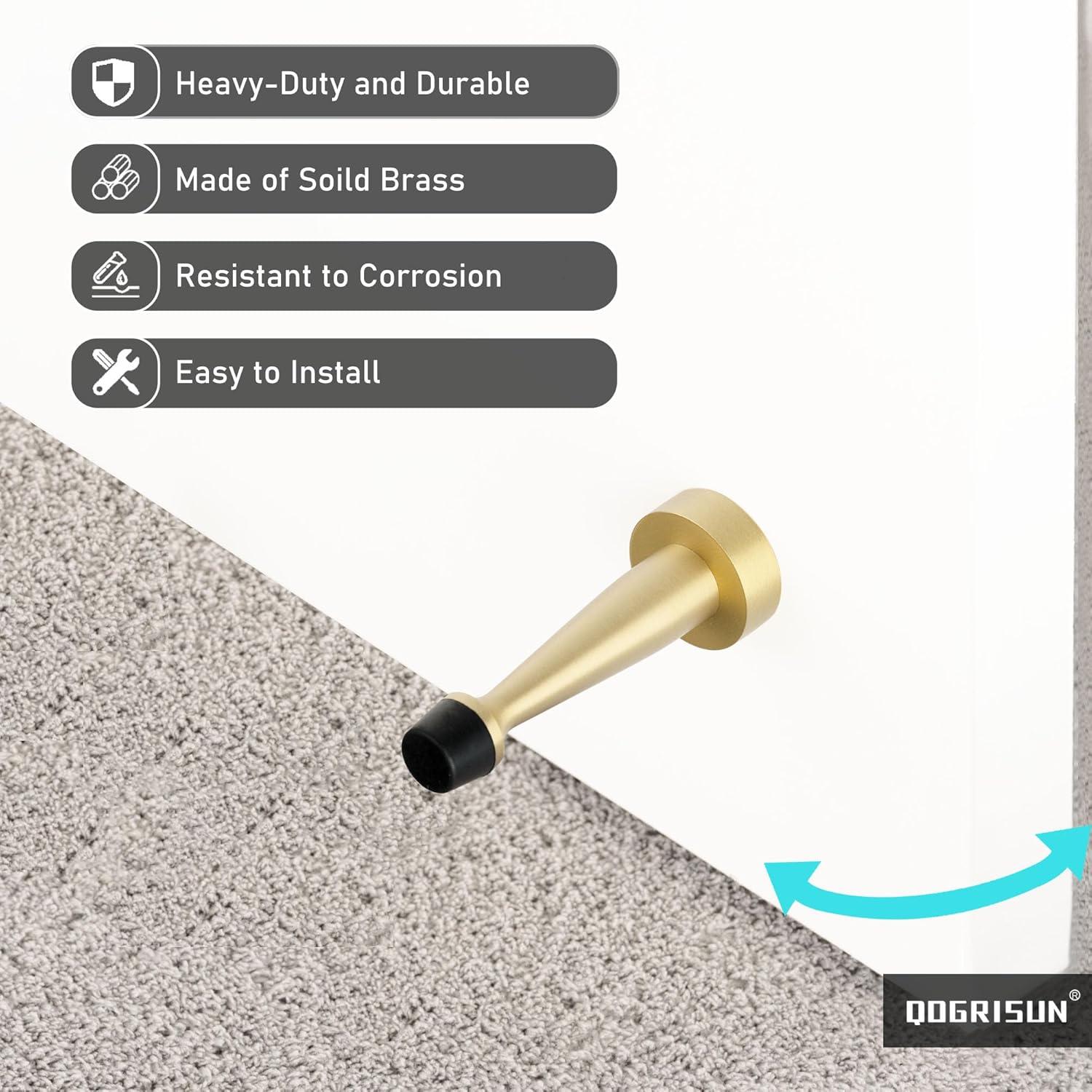 Topes de puerta de latón dorado QOGRISUN - Paquete de 4