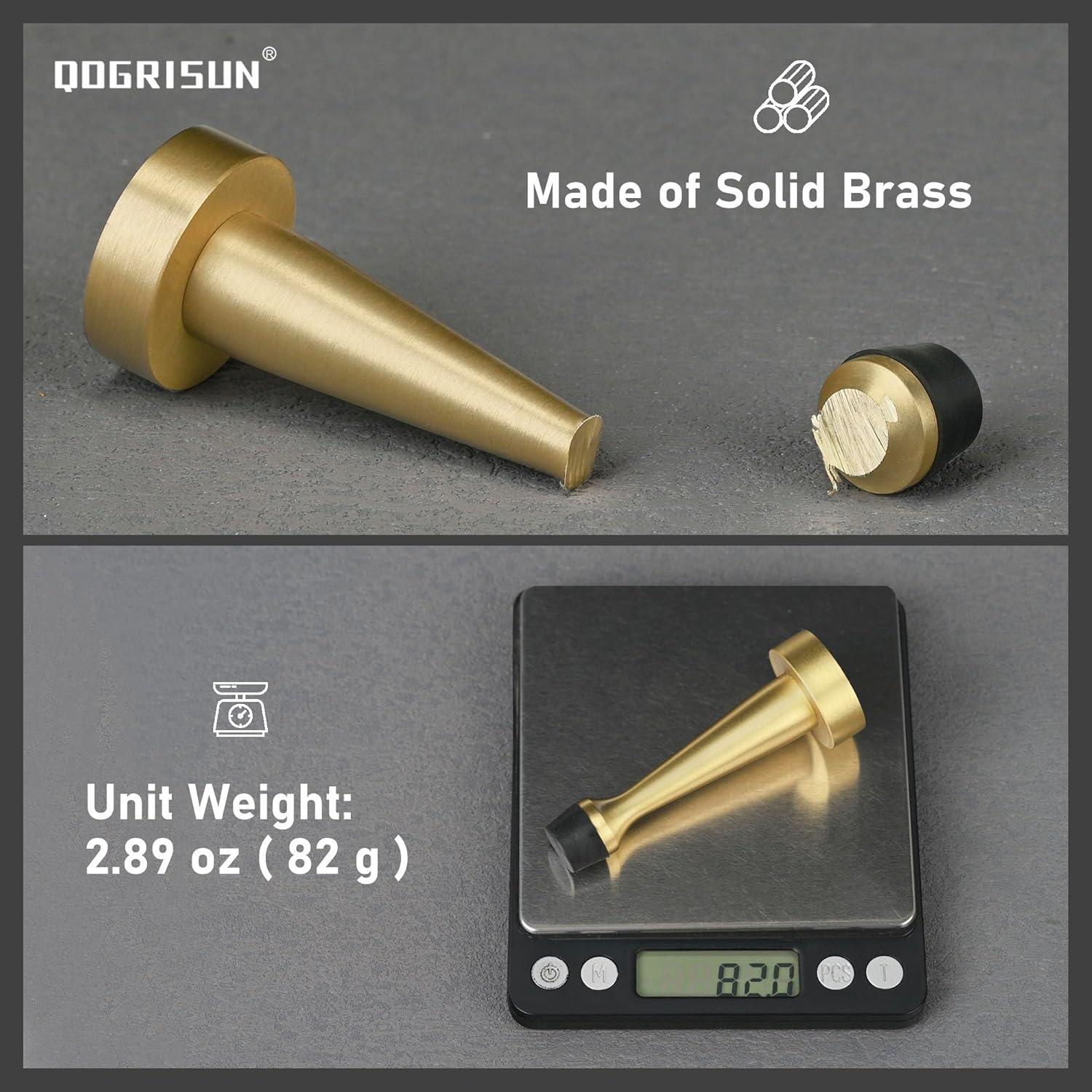 Topes de puerta de latón dorado QOGRISUN - Paquete de 4