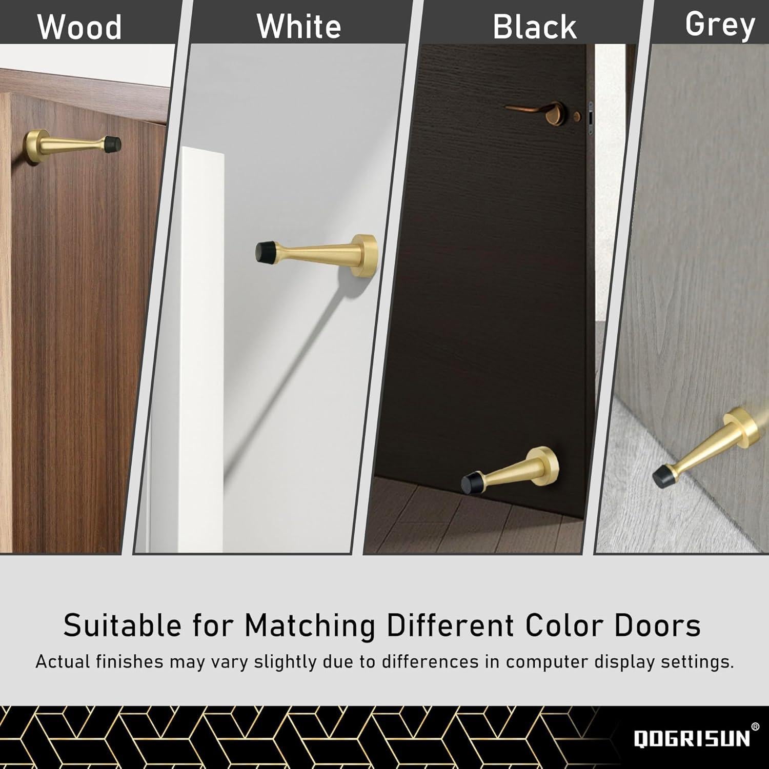 Topes de puerta de latón dorado QOGRISUN - Paquete de 4