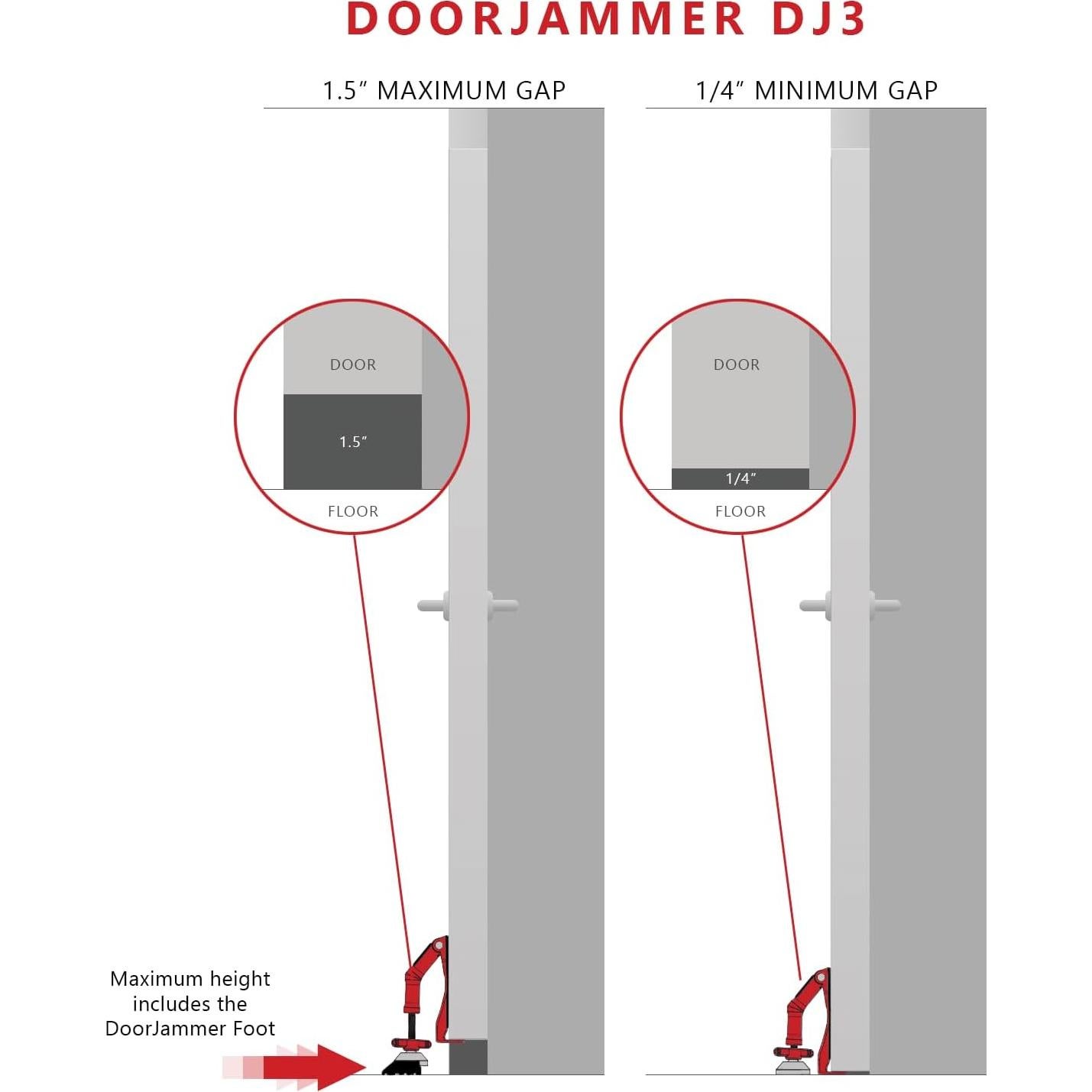 Cerradura Portátil DoorJammer DJ3 para Seguridad en Puertas