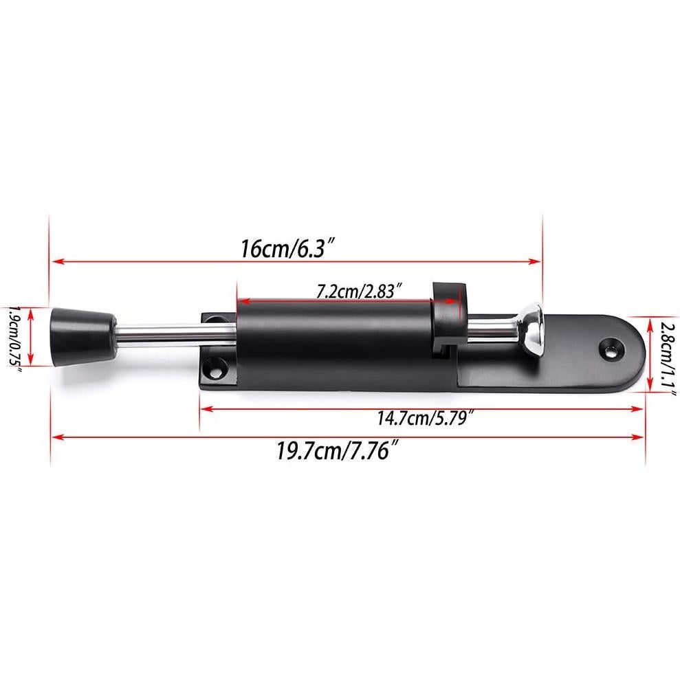 Tope de Puerta Telescópico Sumnacon Acero Inoxidable Negro